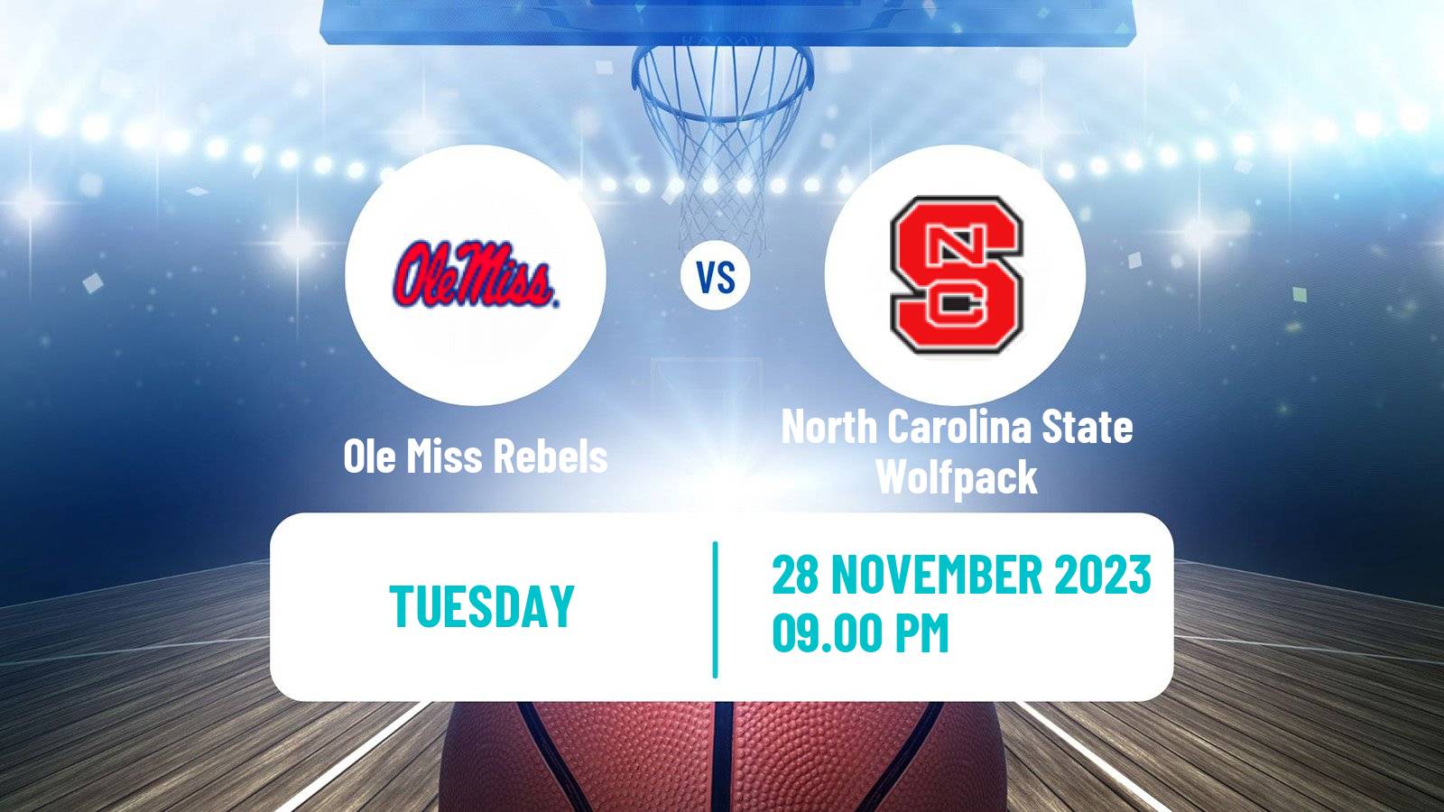 Basketball NCAA College Basketball Ole Miss Rebels - North Carolina State Wolfpack