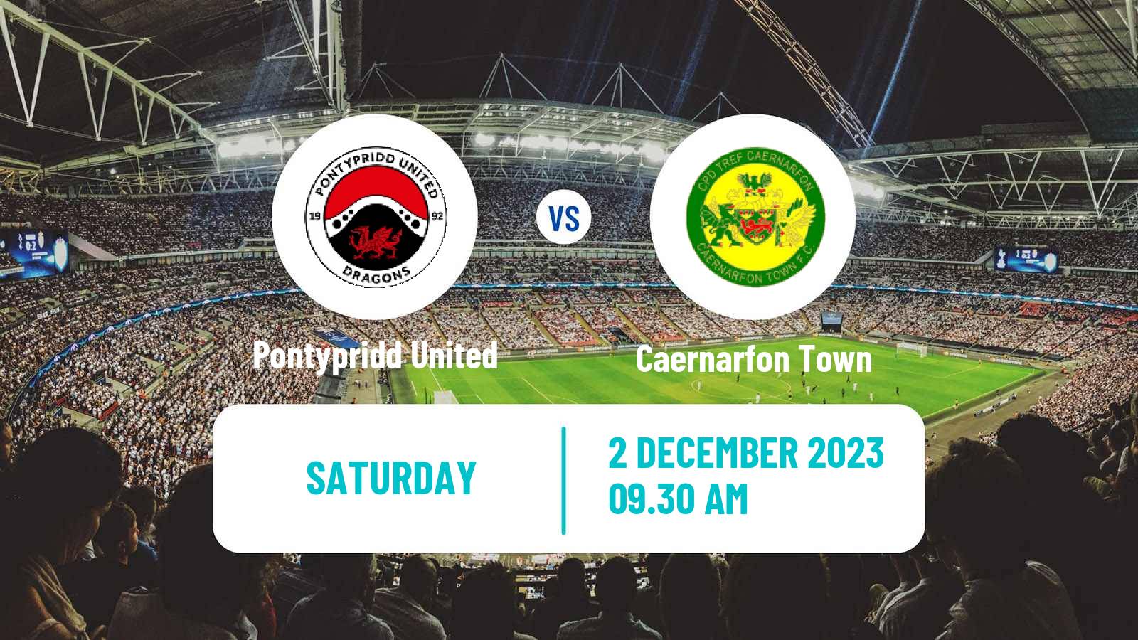 Soccer Welsh Cymru Premier Pontypridd United - Caernarfon Town