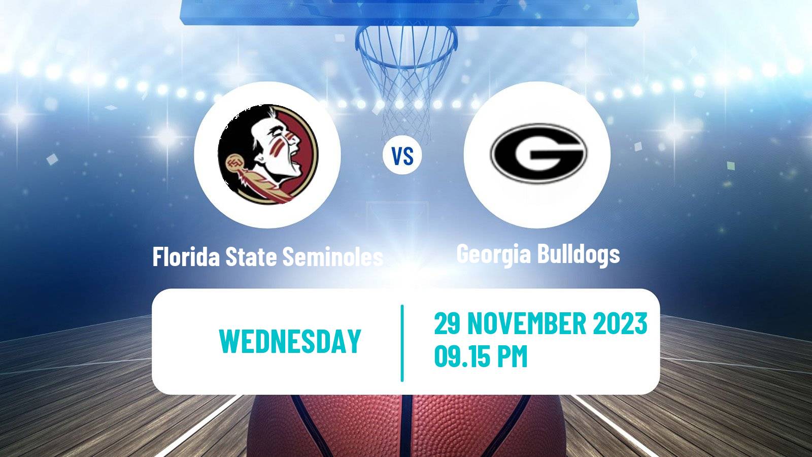 Basketball NCAA College Basketball Florida State Seminoles - Georgia Bulldogs