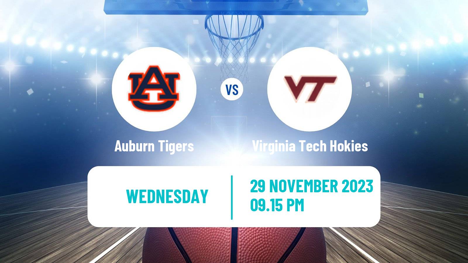 Basketball NCAA College Basketball Auburn Tigers - Virginia Tech Hokies