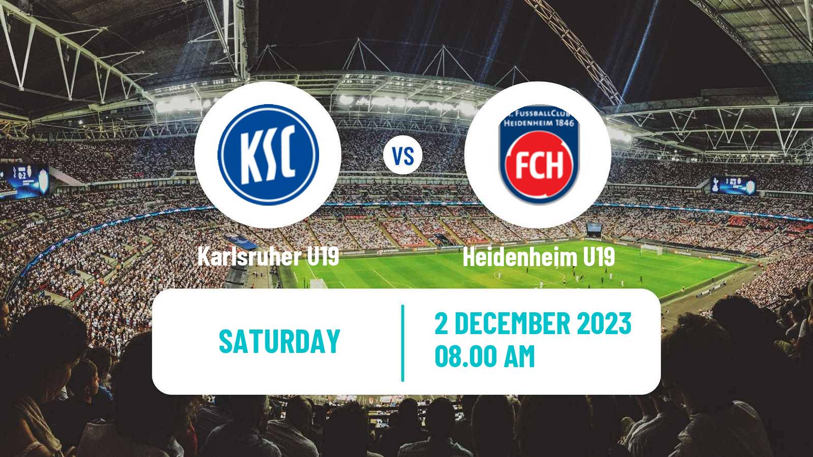 Soccer German Junioren Bundesliga South Karlsruher U19 - Heidenheim U19