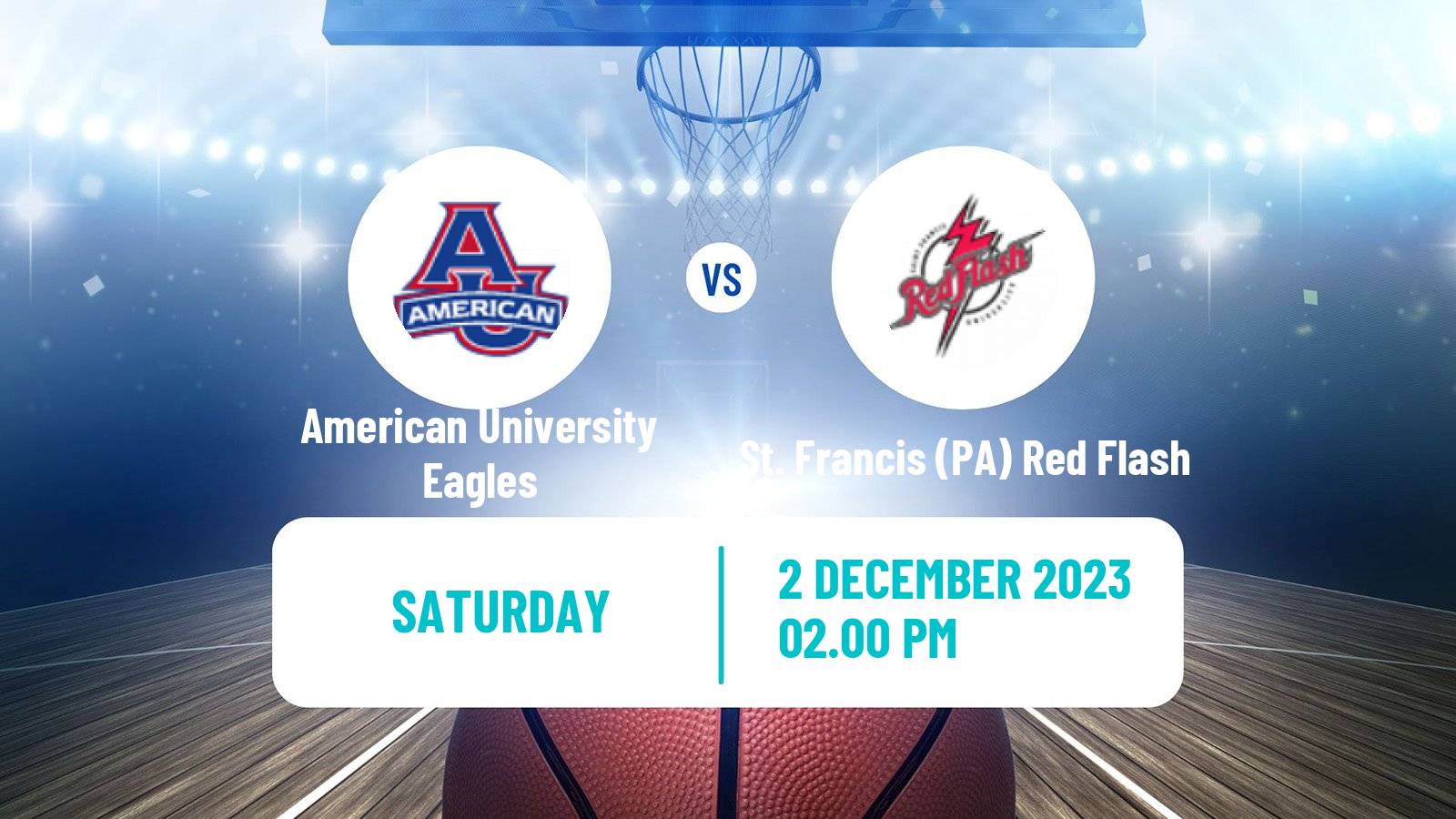 Basketball NCAA College Basketball American University Eagles - St. Francis PA Red Flash