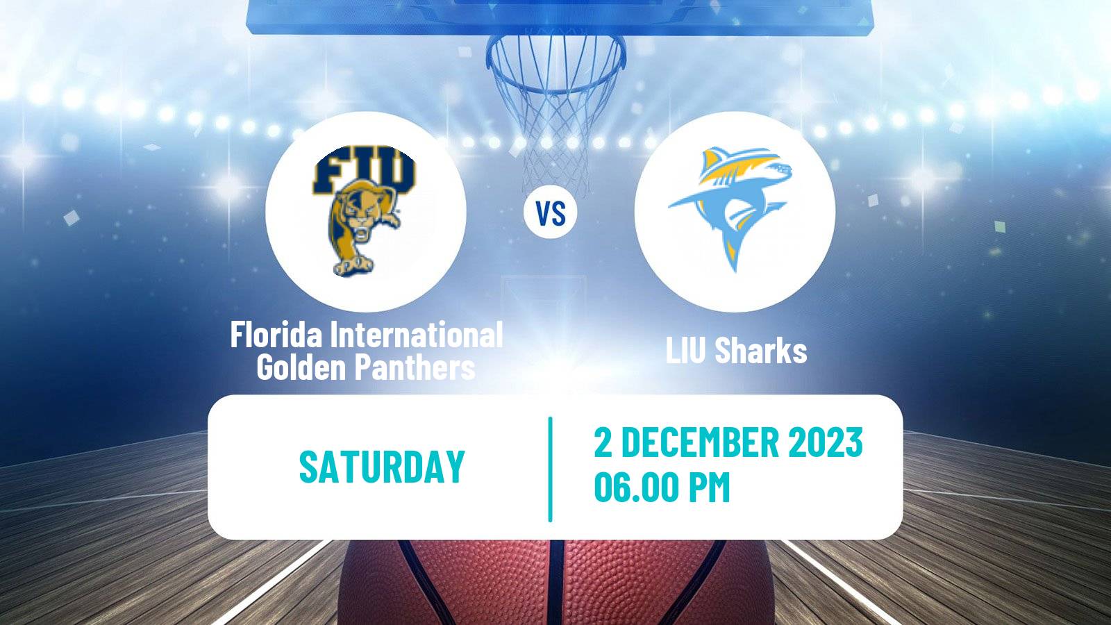 Basketball NCAA College Basketball Florida International Golden Panthers - LIU Sharks