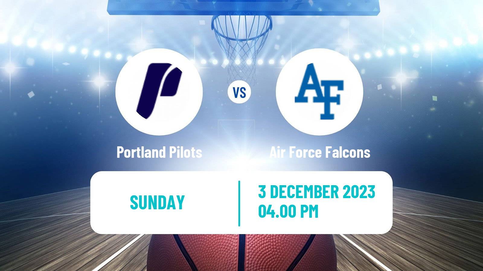 Basketball NCAA College Basketball Portland Pilots - Air Force Falcons