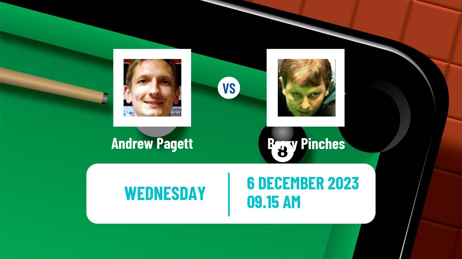 Snooker Snooker Shoot Out Andrew Pagett - Barry Pinches