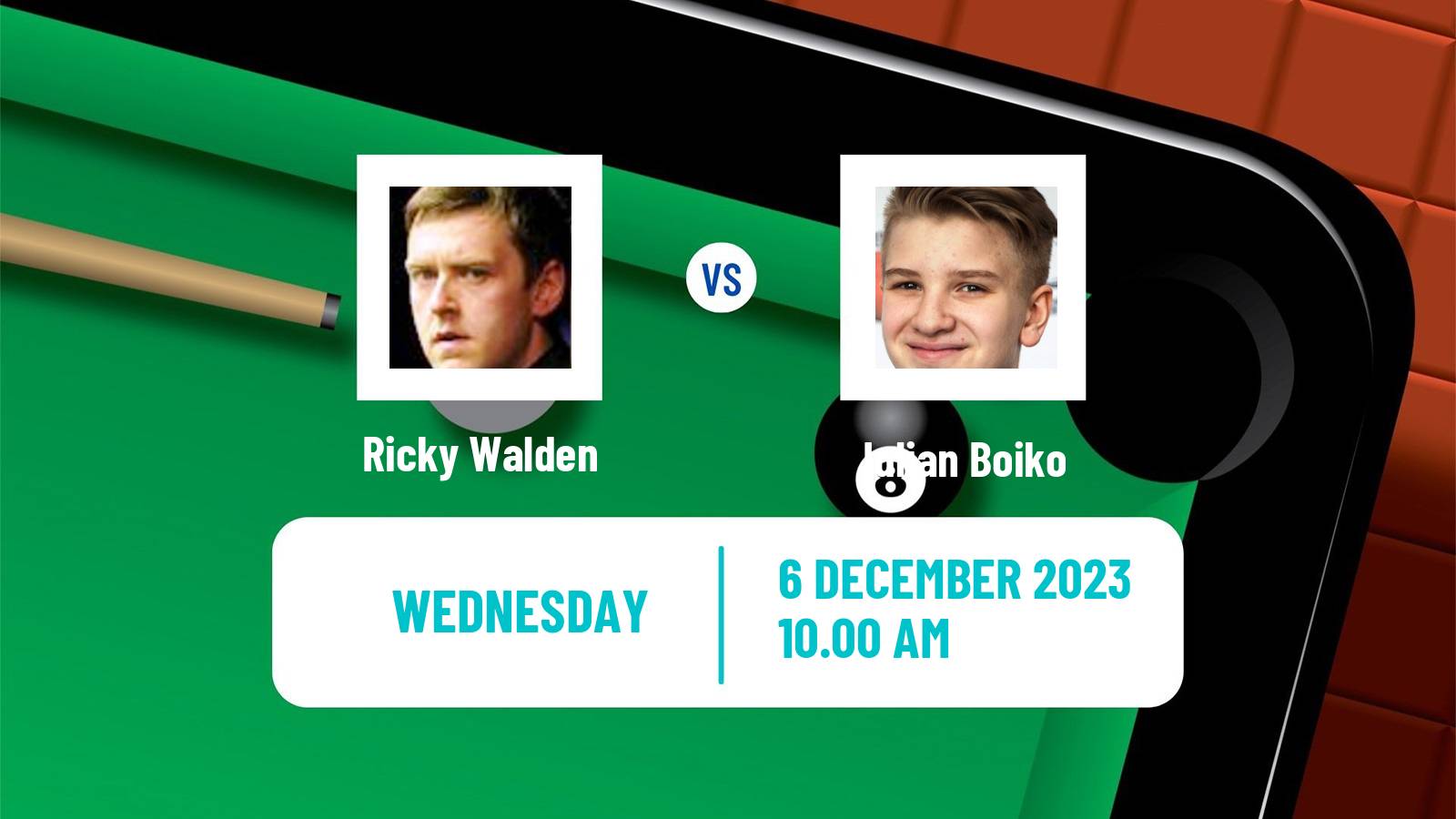 Snooker Snooker Shoot Out Ricky Walden - Iulian Boiko