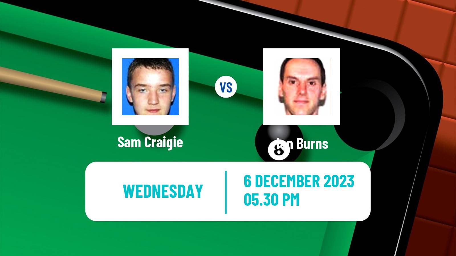 Snooker Snooker Shoot Out Sam Craigie - Ian Burns