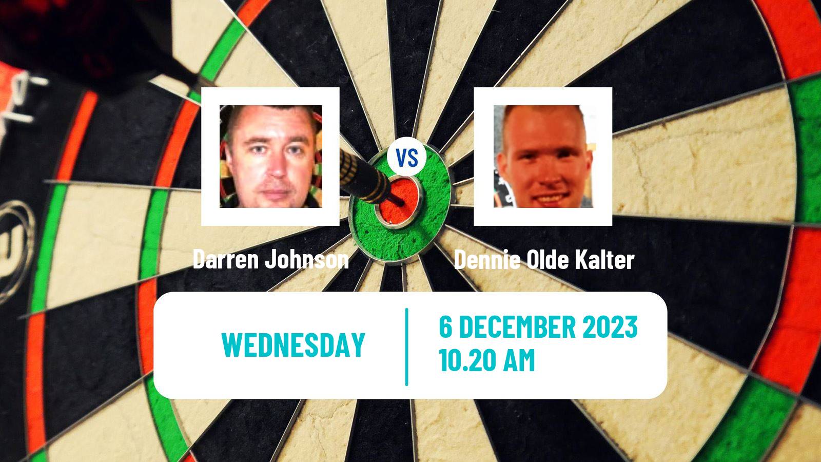 Darts Wdf World Championship Darren Johnson - Dennie Olde Kalter