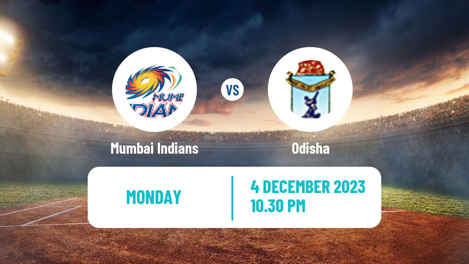 Cricket Vijay Hazare Trophy Mumbai Indians - Odisha