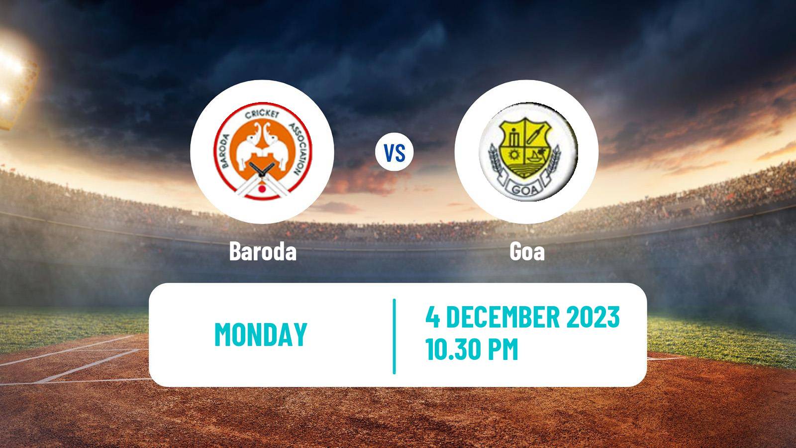 Cricket Vijay Hazare Trophy Baroda - Goa