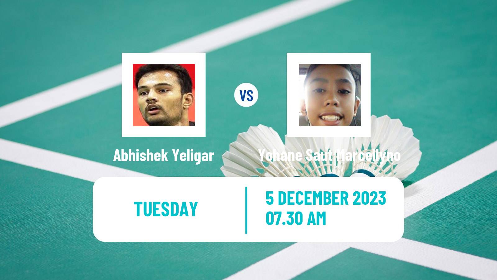 Badminton BWF World Tour Guwahati Masters Men Abhishek Yeligar - Yohane Saut Marcellyno