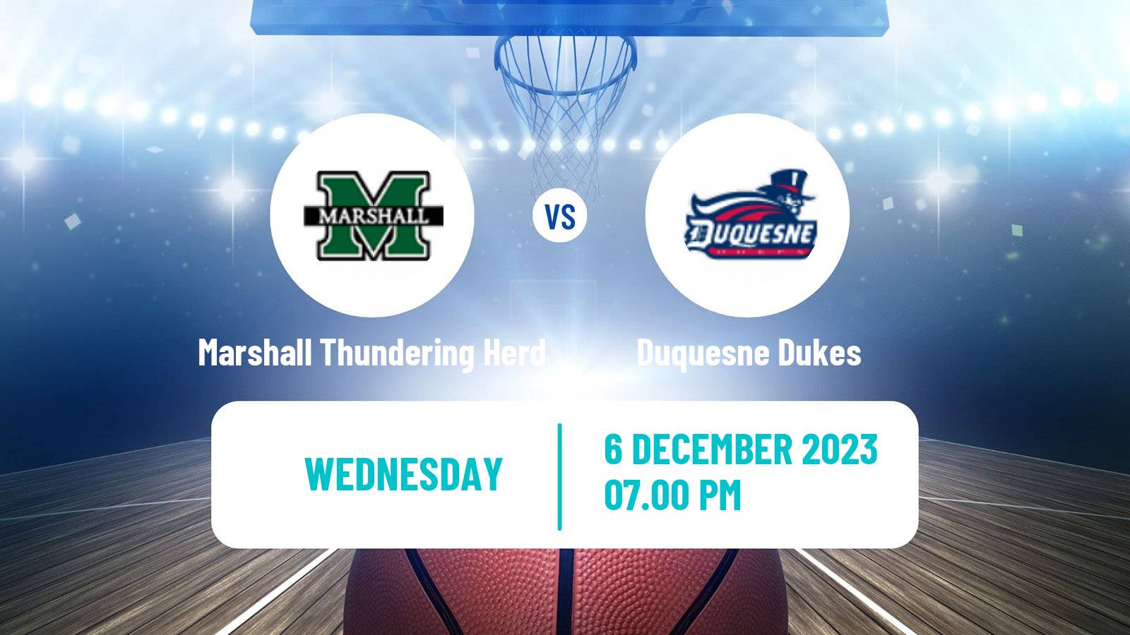 Basketball NCAA College Basketball Marshall Thundering Herd - Duquesne Dukes