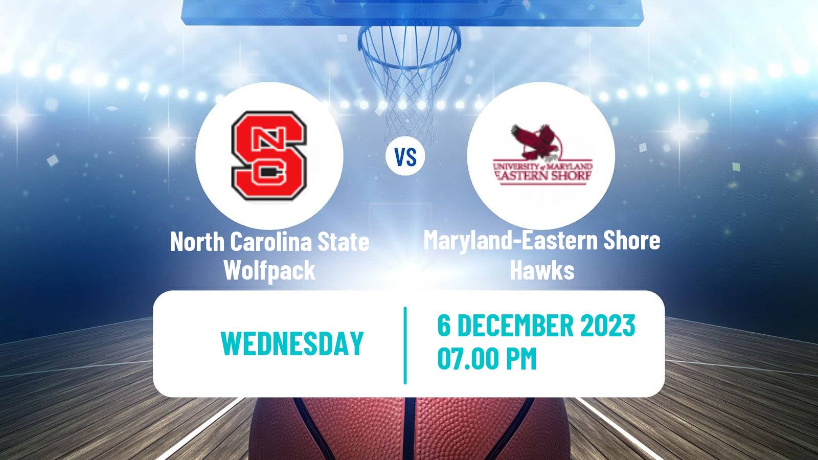 Basketball NCAA College Basketball North Carolina State Wolfpack - Maryland-Eastern Shore Hawks