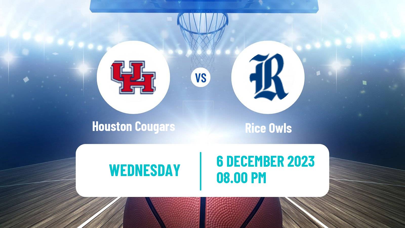 Basketball NCAA College Basketball Houston Cougars - Rice Owls