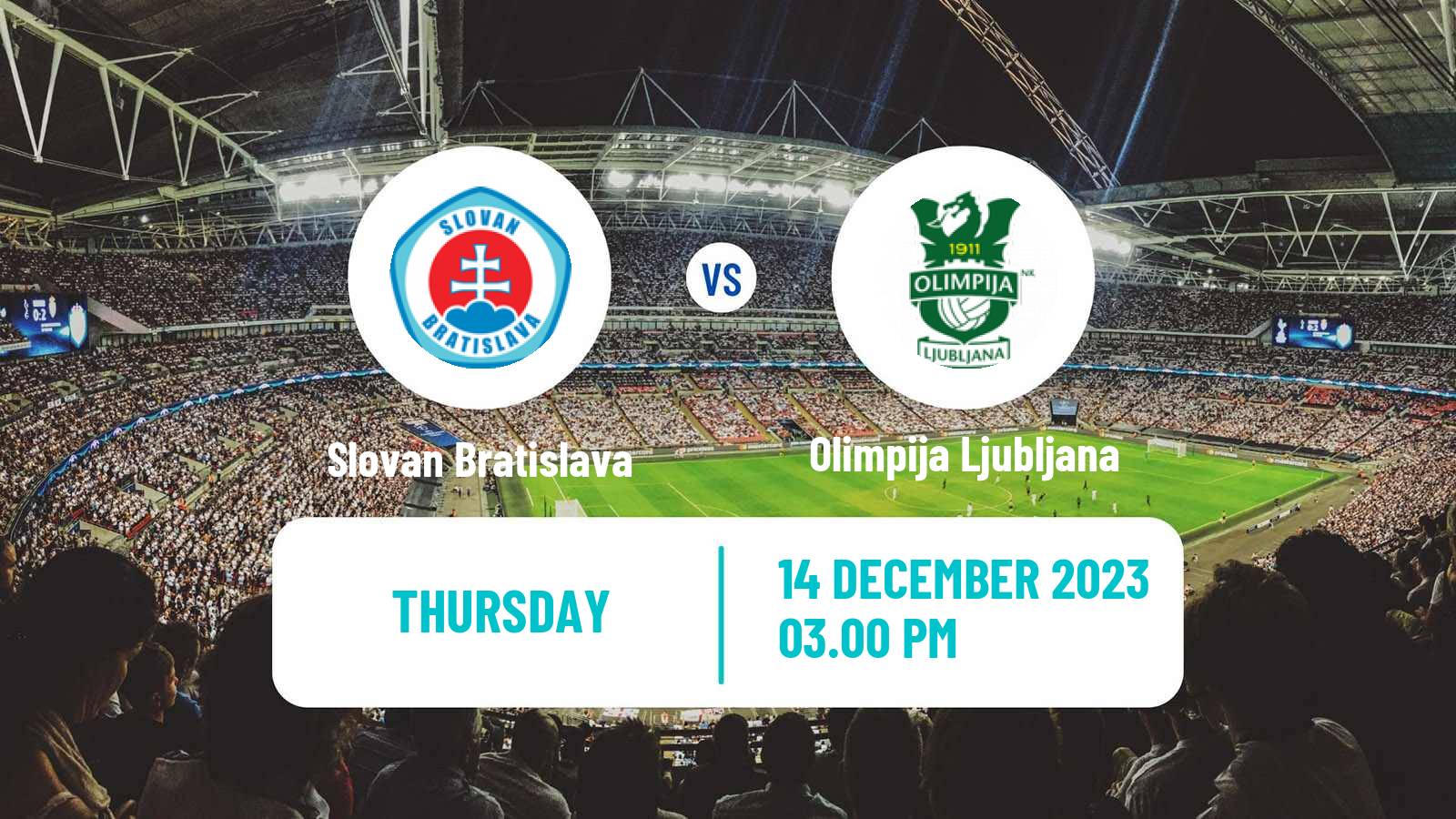 Soccer UEFA Europa Conference League Slovan Bratislava - Olimpija Ljubljana