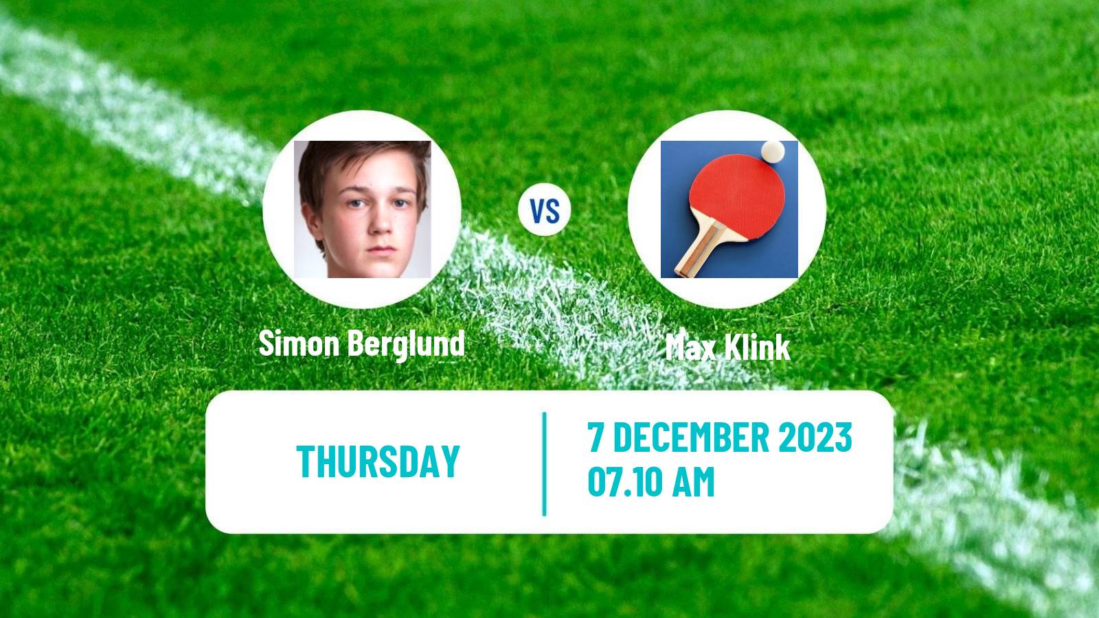 Table tennis Challenger Series Men Simon Berglund - Max Klink