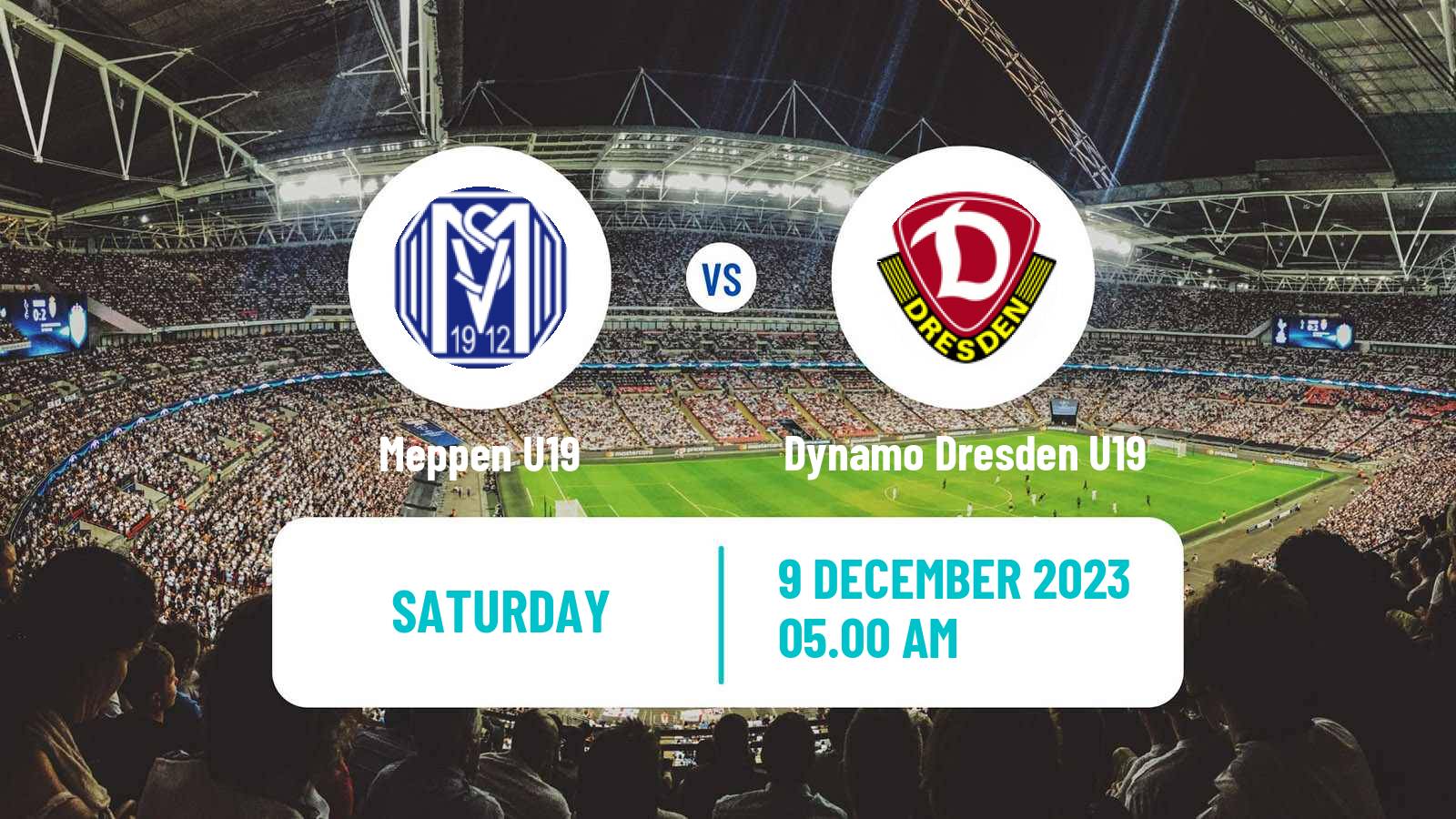 Soccer German Junioren Bundesliga North Meppen U19 - Dynamo Dresden U19