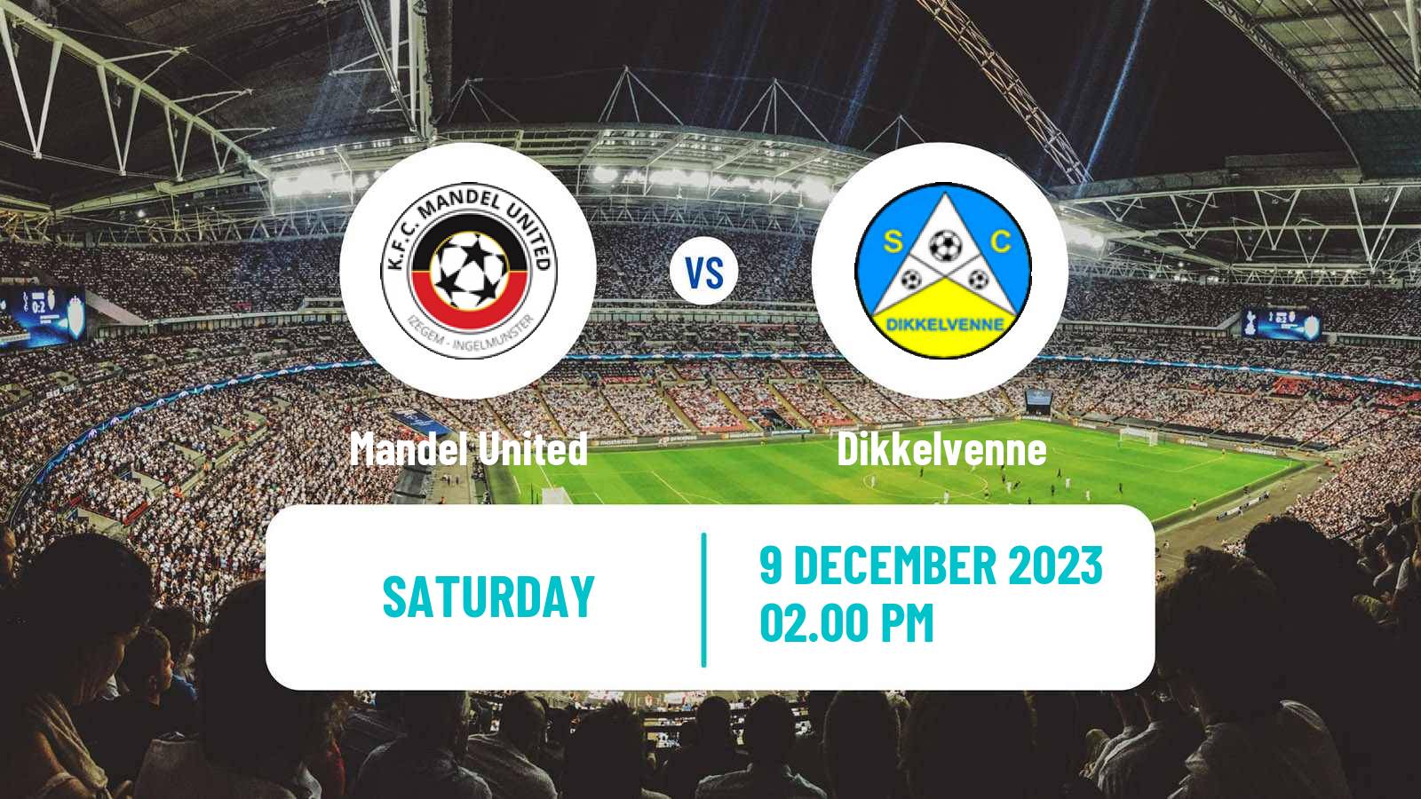 Soccer Belgian Second Amateur Division Group A Mandel United - Dikkelvenne