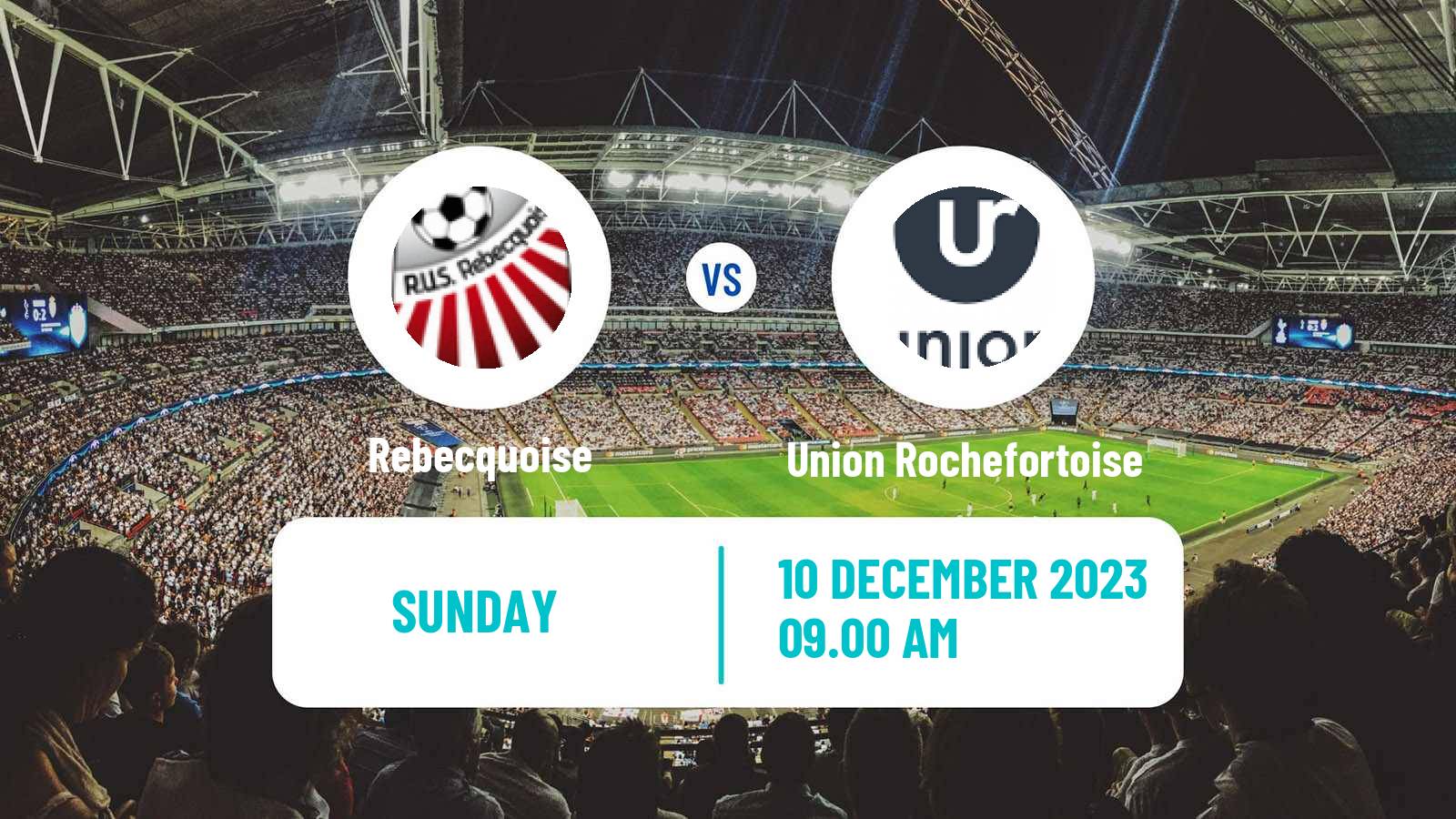 Soccer Belgian Second Amateur Division Group C Rebecquoise - Union Rochefortoise