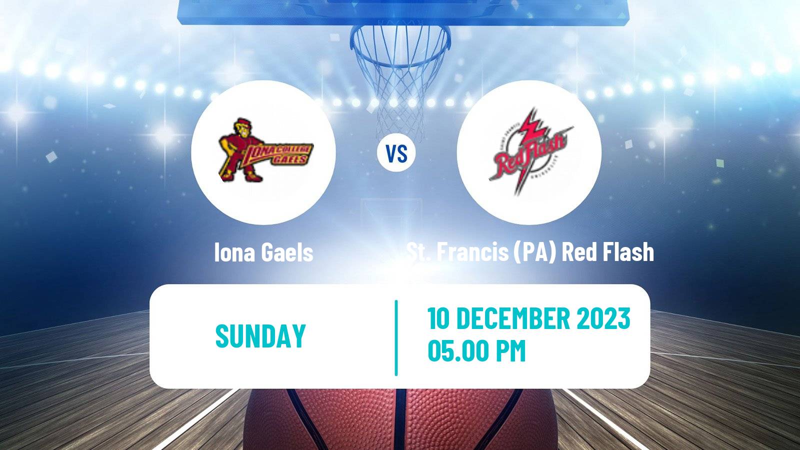 Basketball NCAA College Basketball Iona Gaels - St. Francis PA Red Flash
