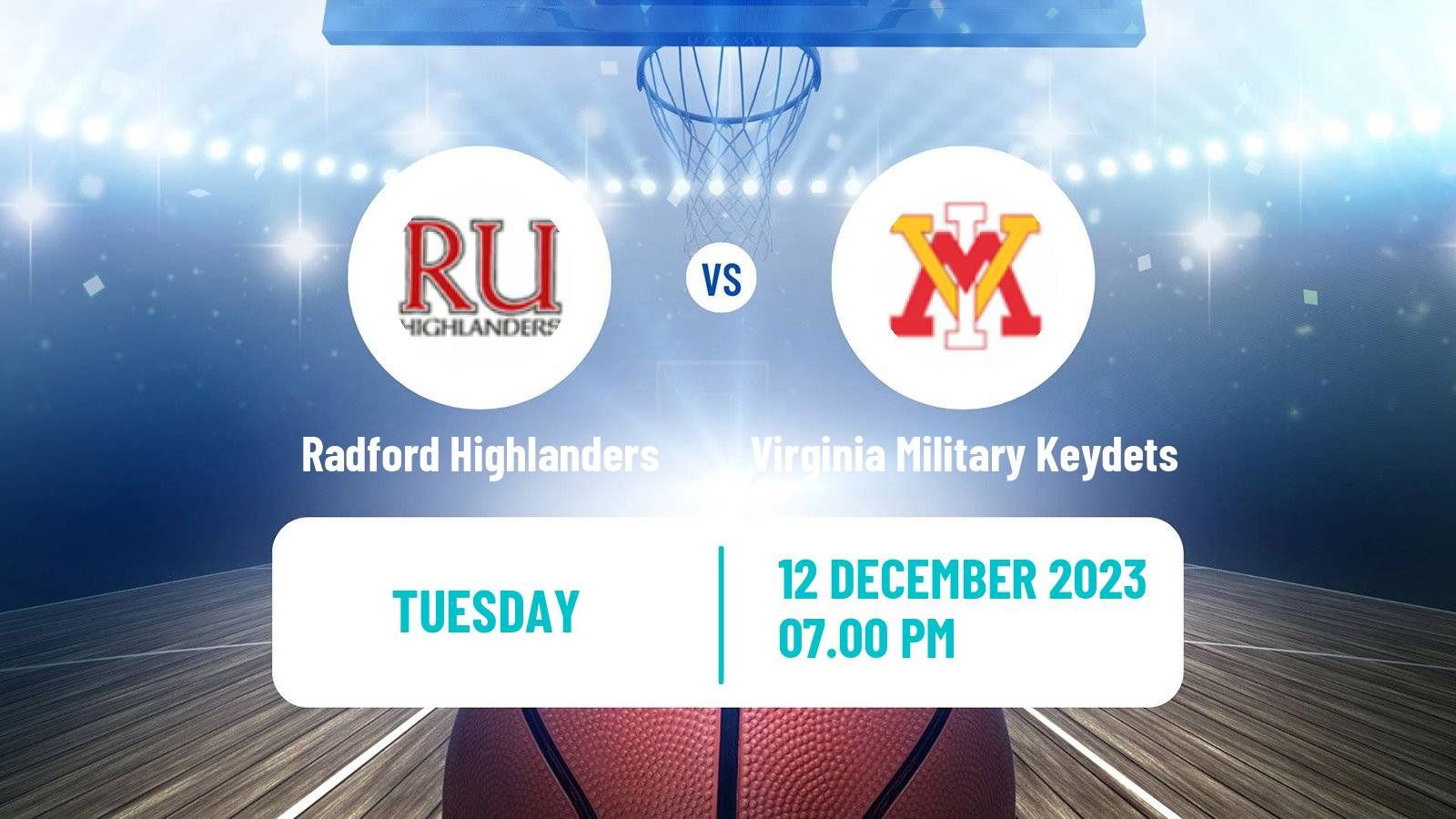 Basketball NCAA College Basketball Radford Highlanders - Virginia Military Keydets