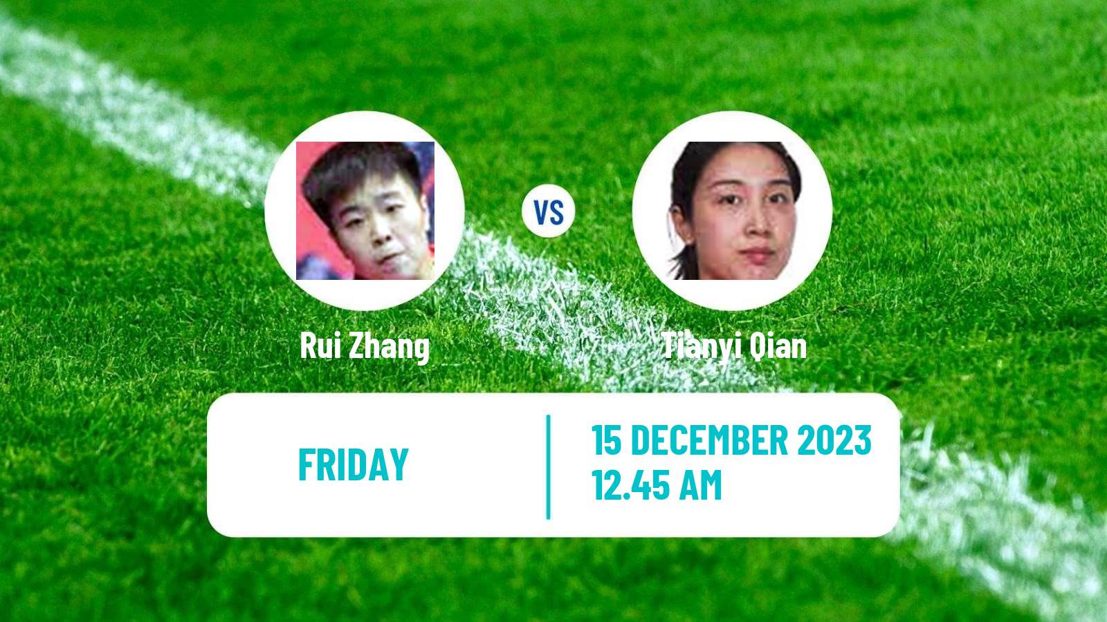 Table tennis Wtt Finals Women Rui Zhang - Tianyi Qian