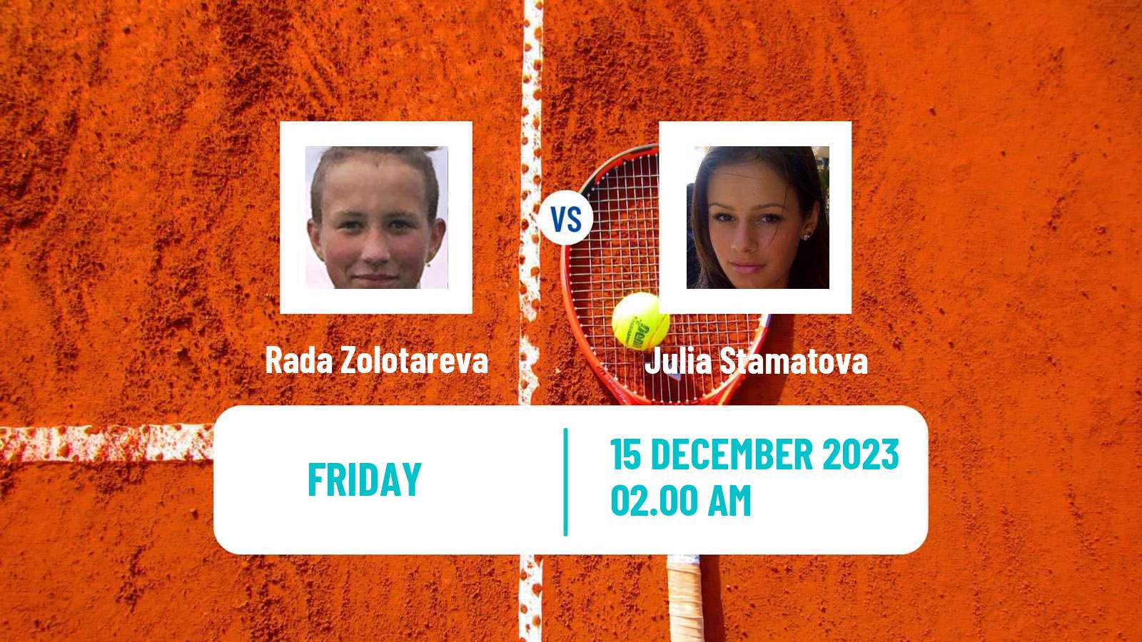 Tennis ITF W15 Antalya 22 Women Rada Zolotareva - Julia Stamatova