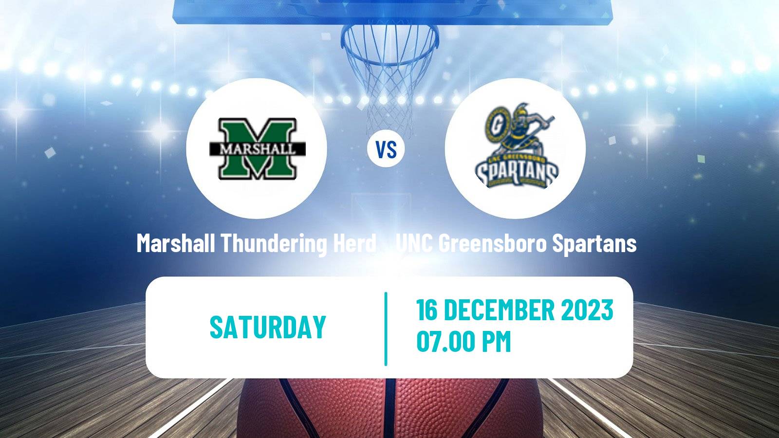 Basketball NCAA College Basketball Marshall Thundering Herd - UNC Greensboro Spartans