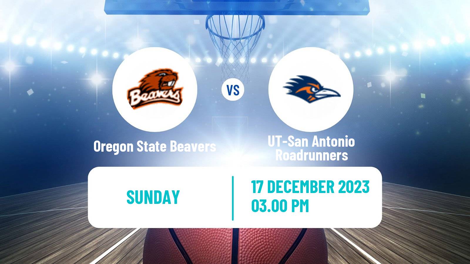 Basketball NCAA College Basketball Oregon State Beavers - UT-San Antonio Roadrunners