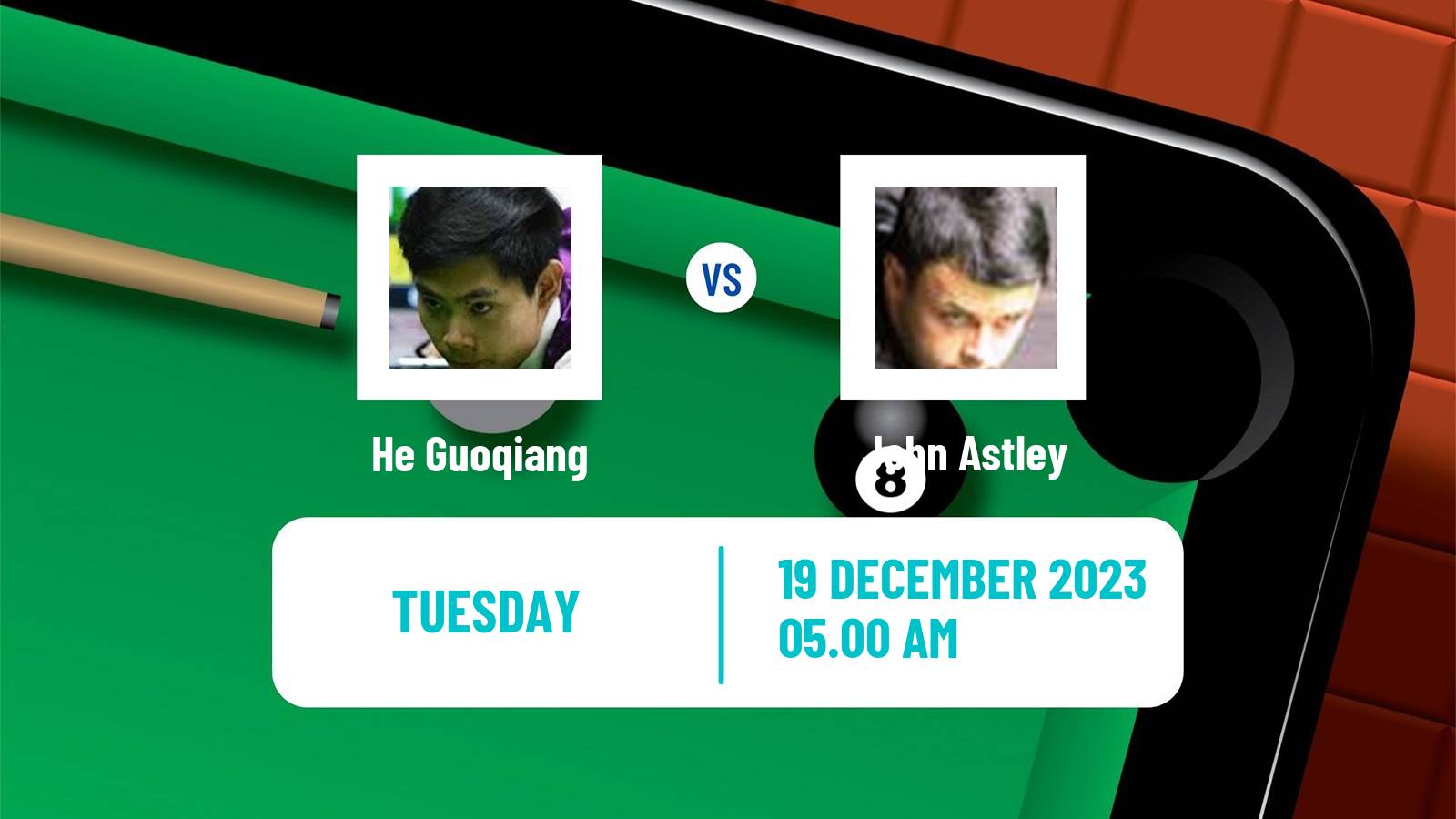 Snooker German Masters He Guoqiang - John Astley