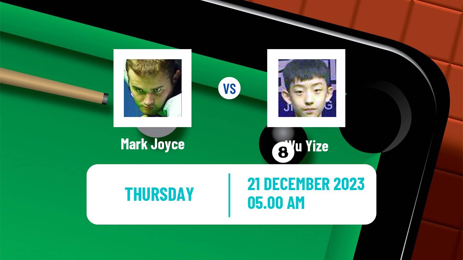 Snooker German Masters Mark Joyce - Wu Yize