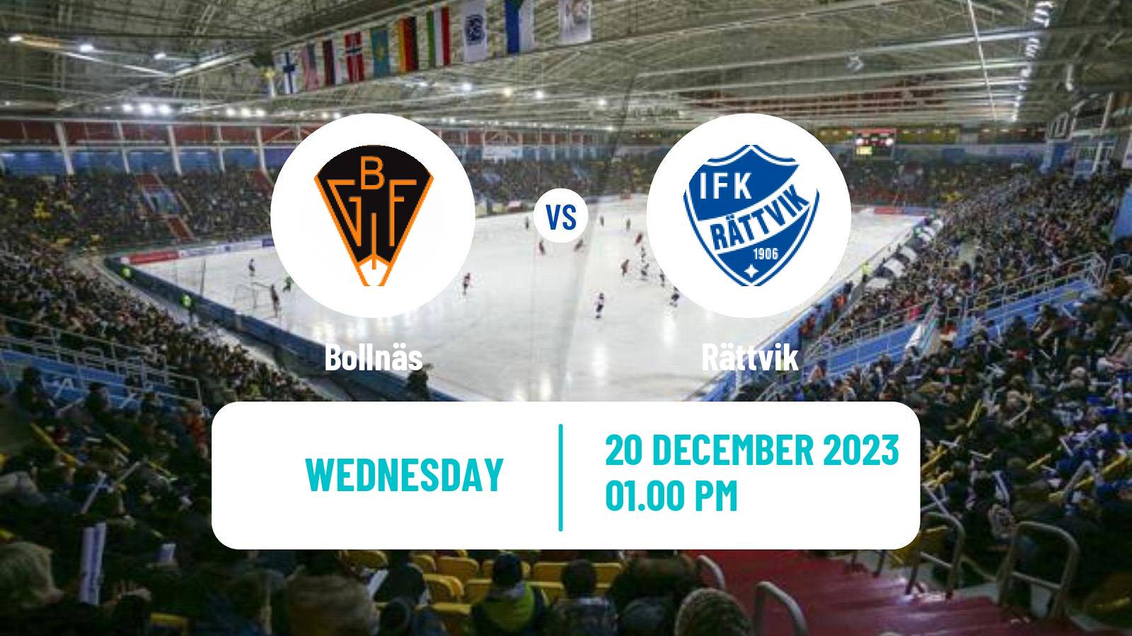 Bandy Swedish Elitserien Bandy Bollnäs - Rättvik