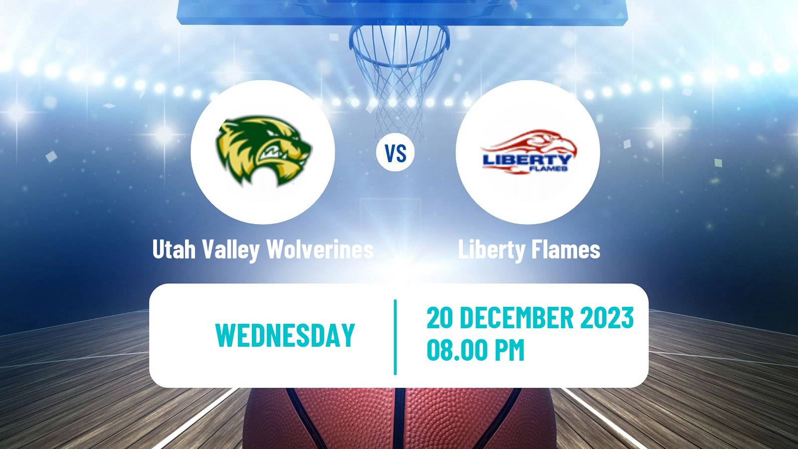 Basketball NCAA College Basketball Utah Valley Wolverines - Liberty Flames