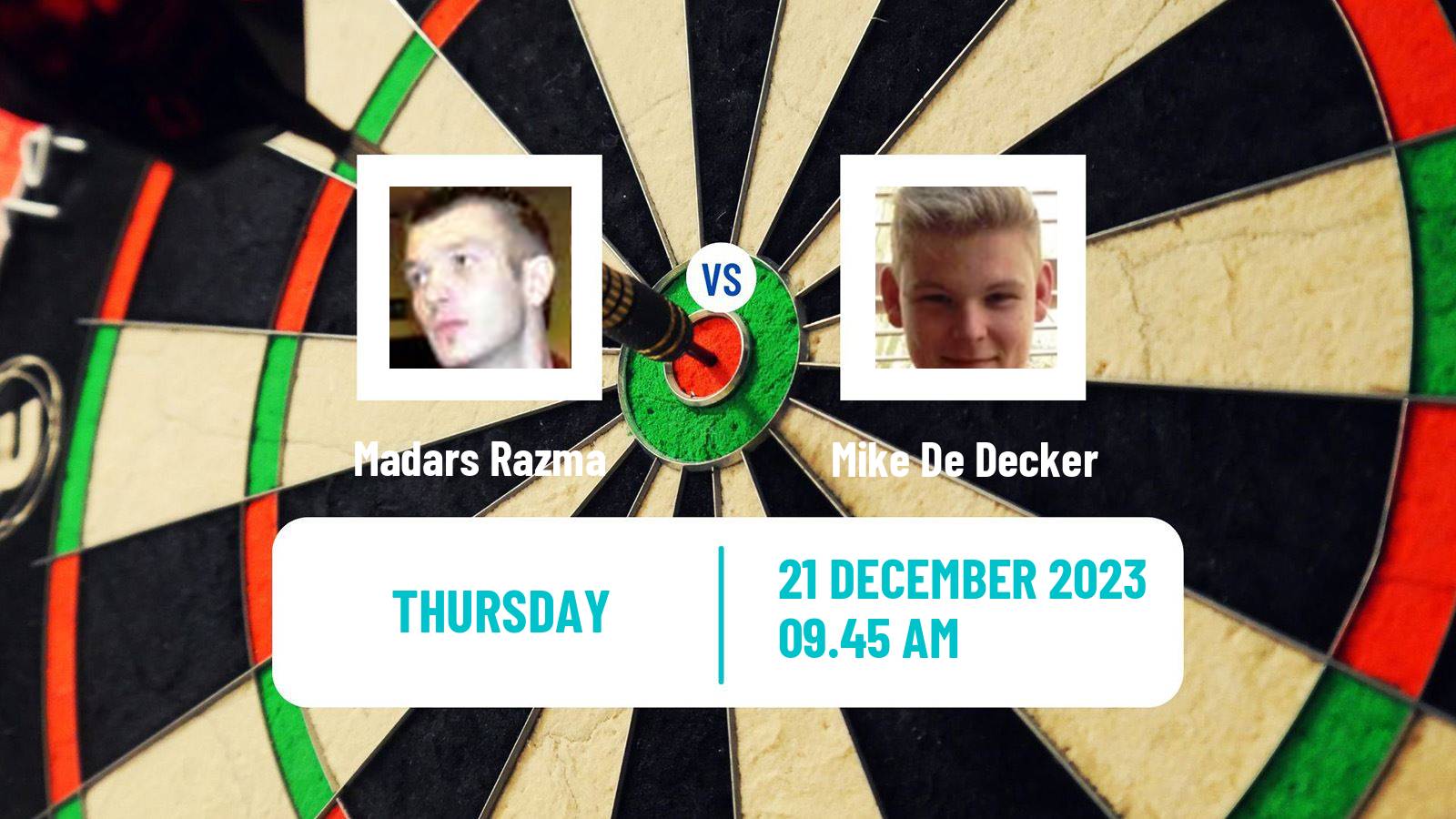 Darts PDC World Championship Madars Razma - Mike De Decker