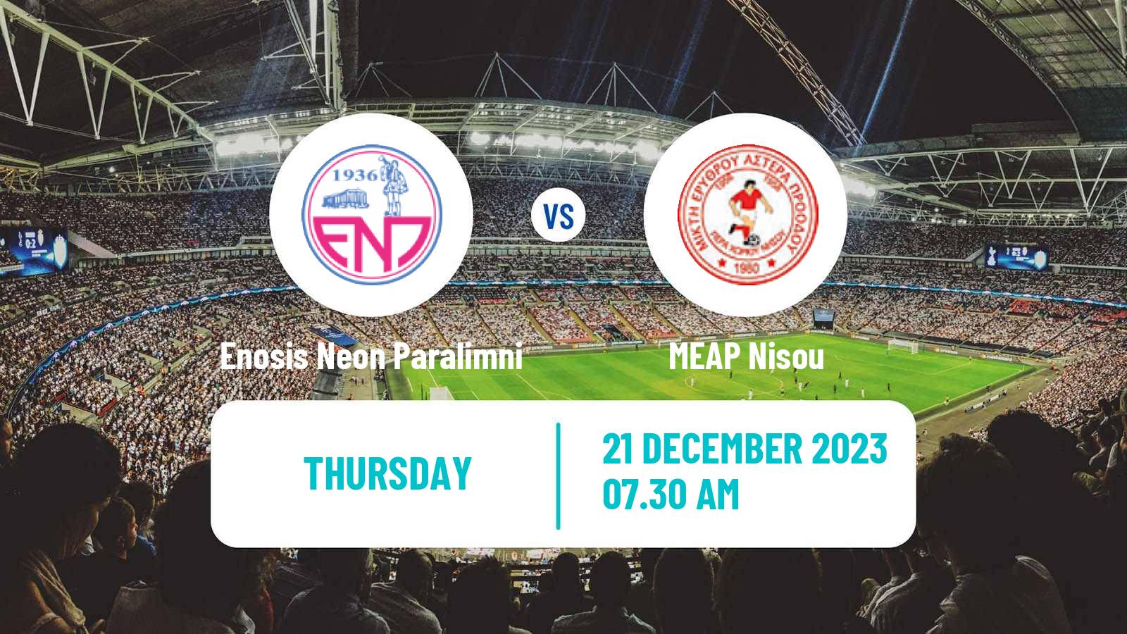 Soccer Cypriot Division 2 Enosis Neon Paralimni - MEAP Nisou