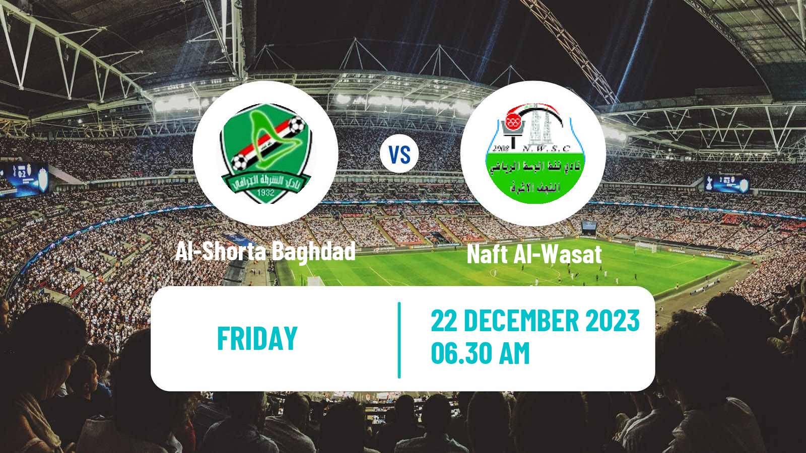 Soccer Iraqi Premier League Al-Shorta Baghdad - Naft Al-Wasat