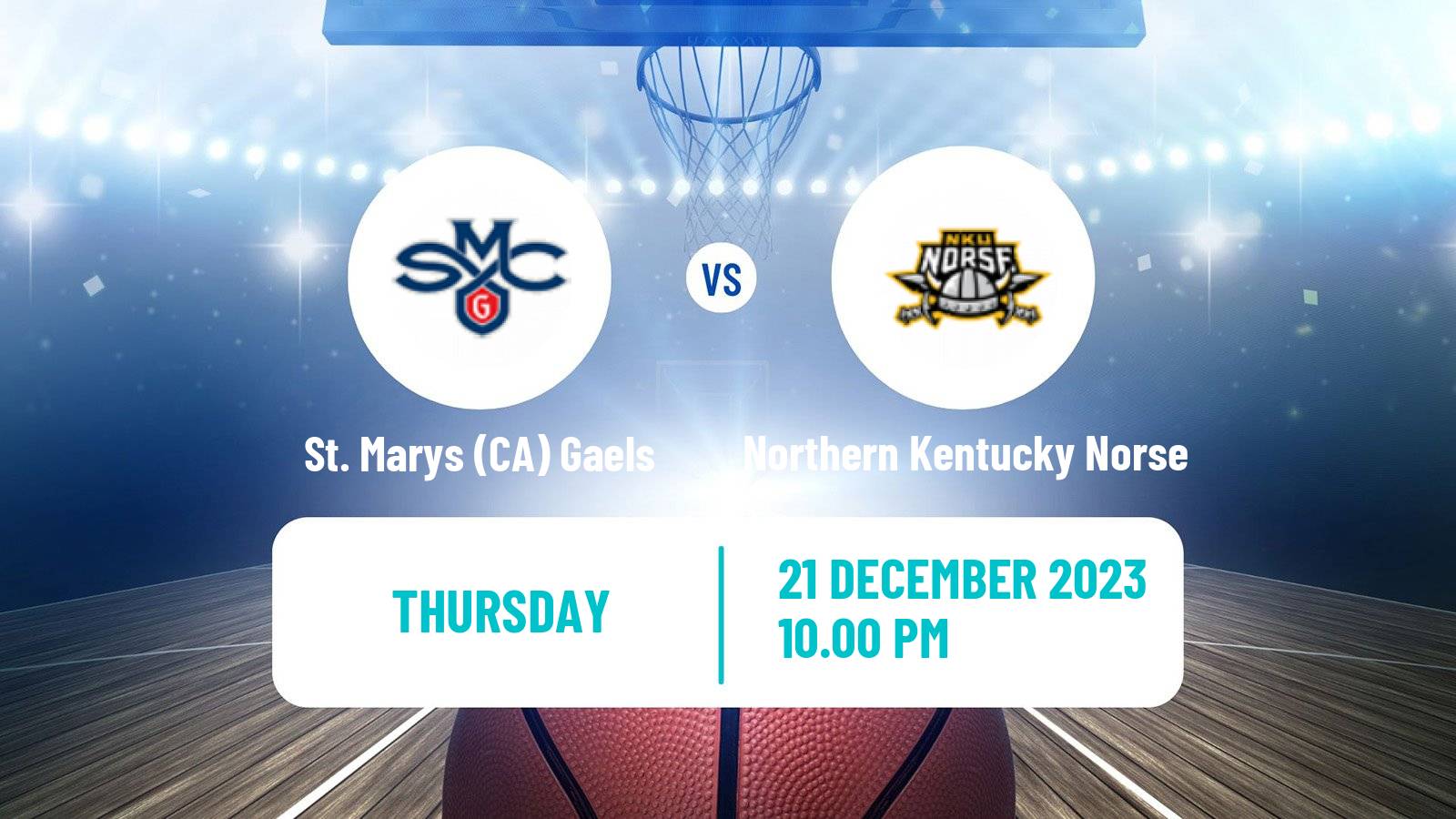 Basketball NCAA College Basketball St. Marys CA Gaels - Northern Kentucky Norse