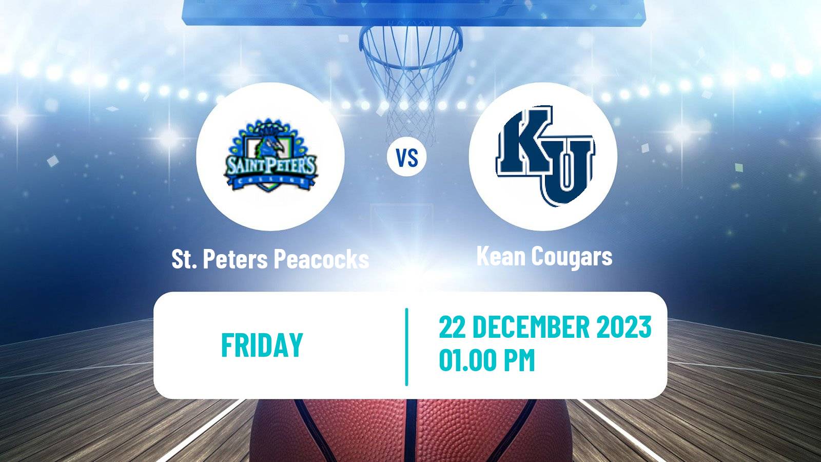 Basketball NCAA College Basketball St. Peters Peacocks - Kean Cougars