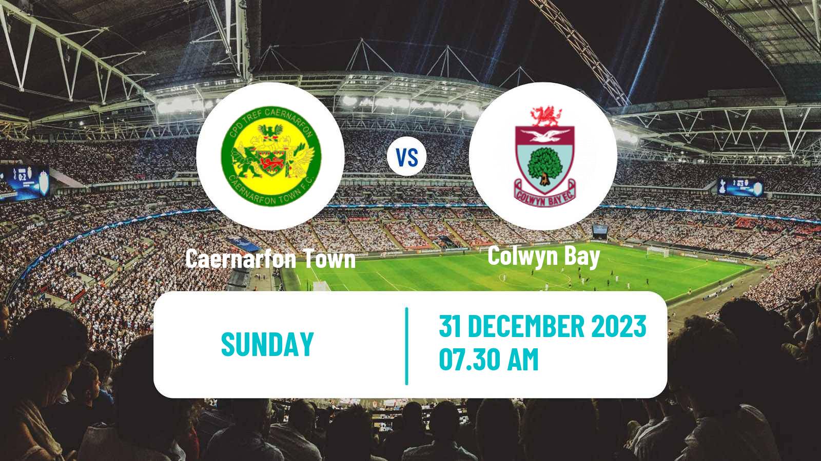 Soccer Welsh Cymru Premier Caernarfon Town - Colwyn Bay