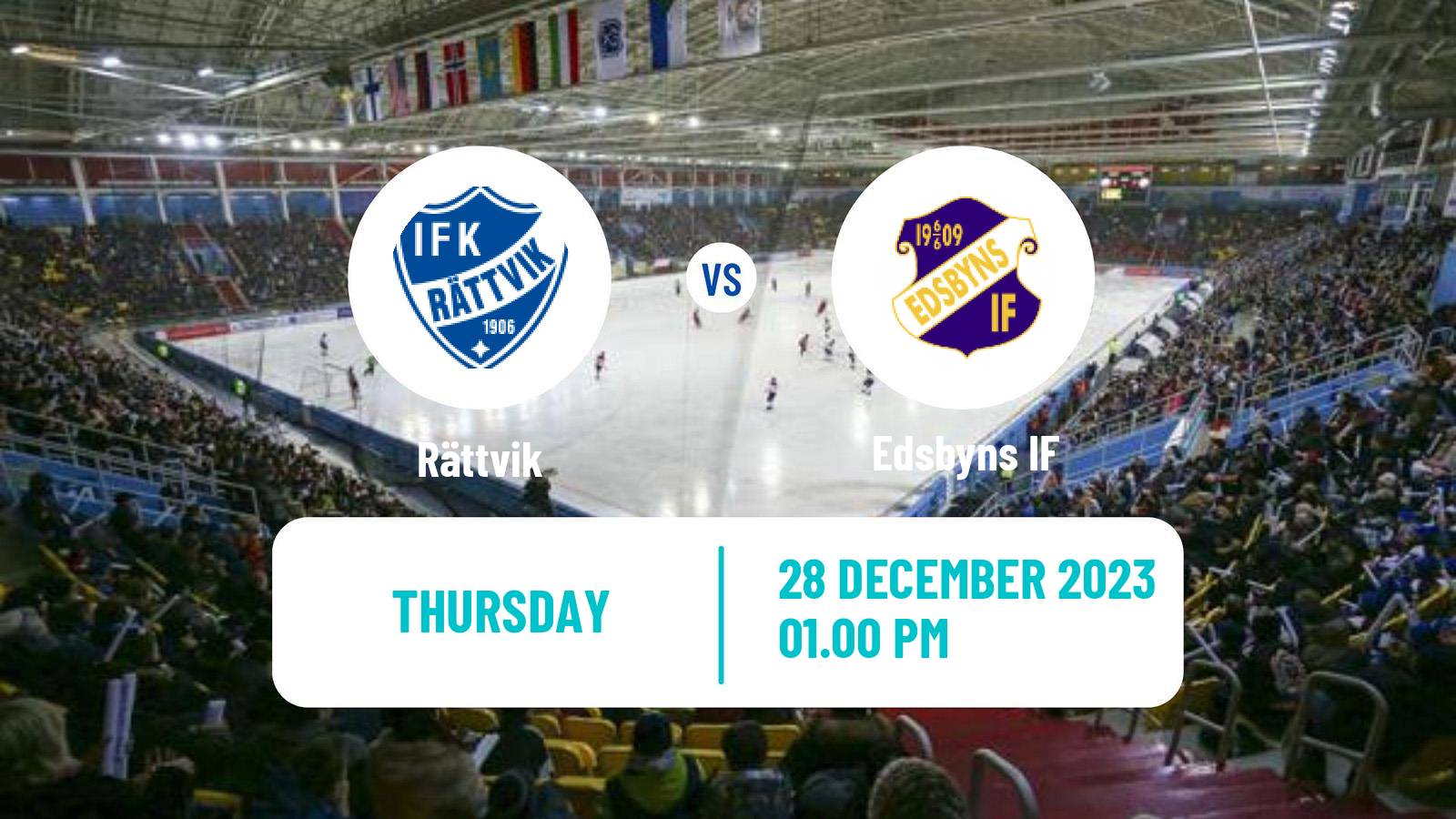 Bandy Swedish Elitserien Bandy Rättvik - Edsbyns IF