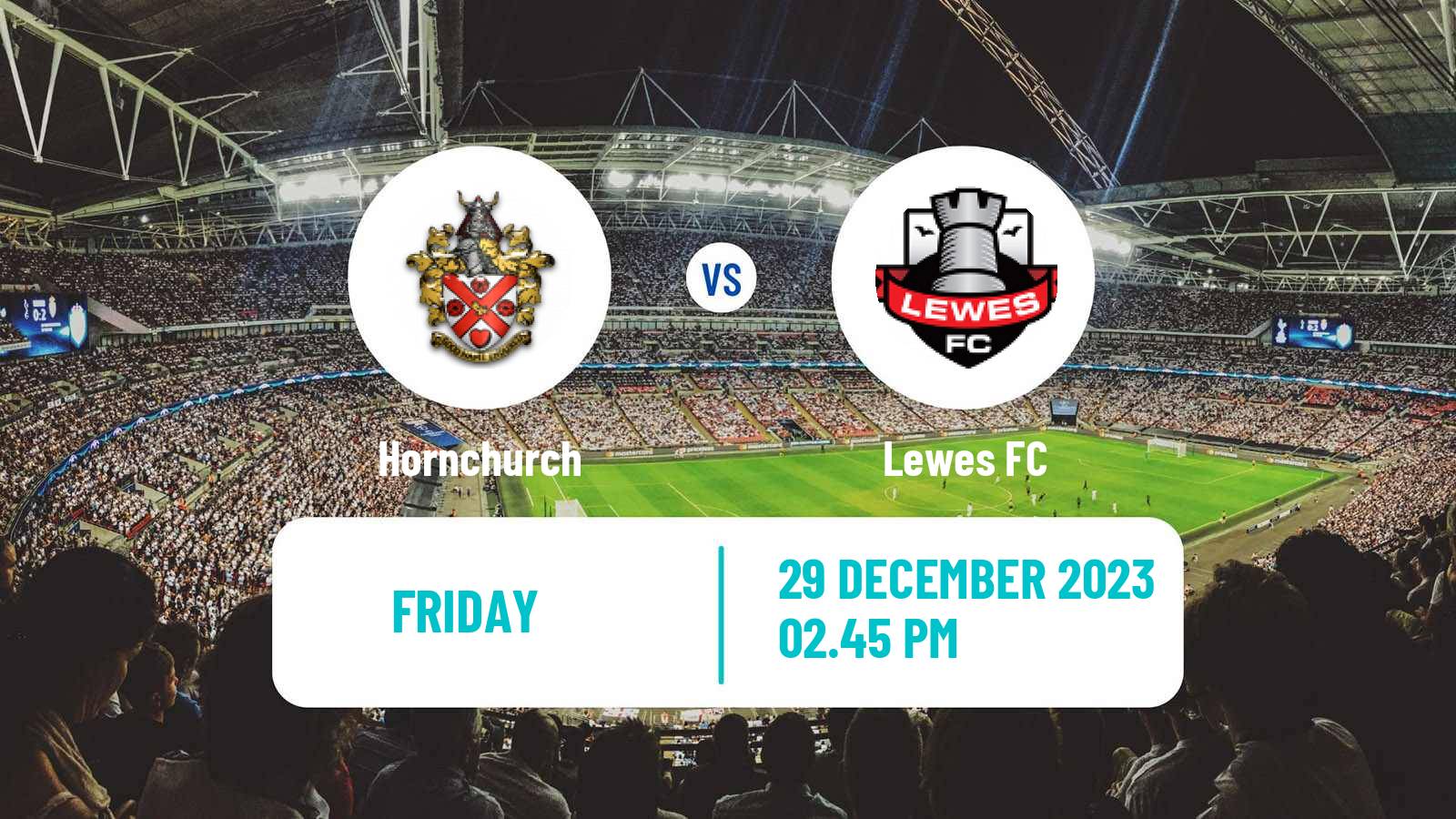 Soccer English Isthmian League Premier Division Hornchurch - Lewes