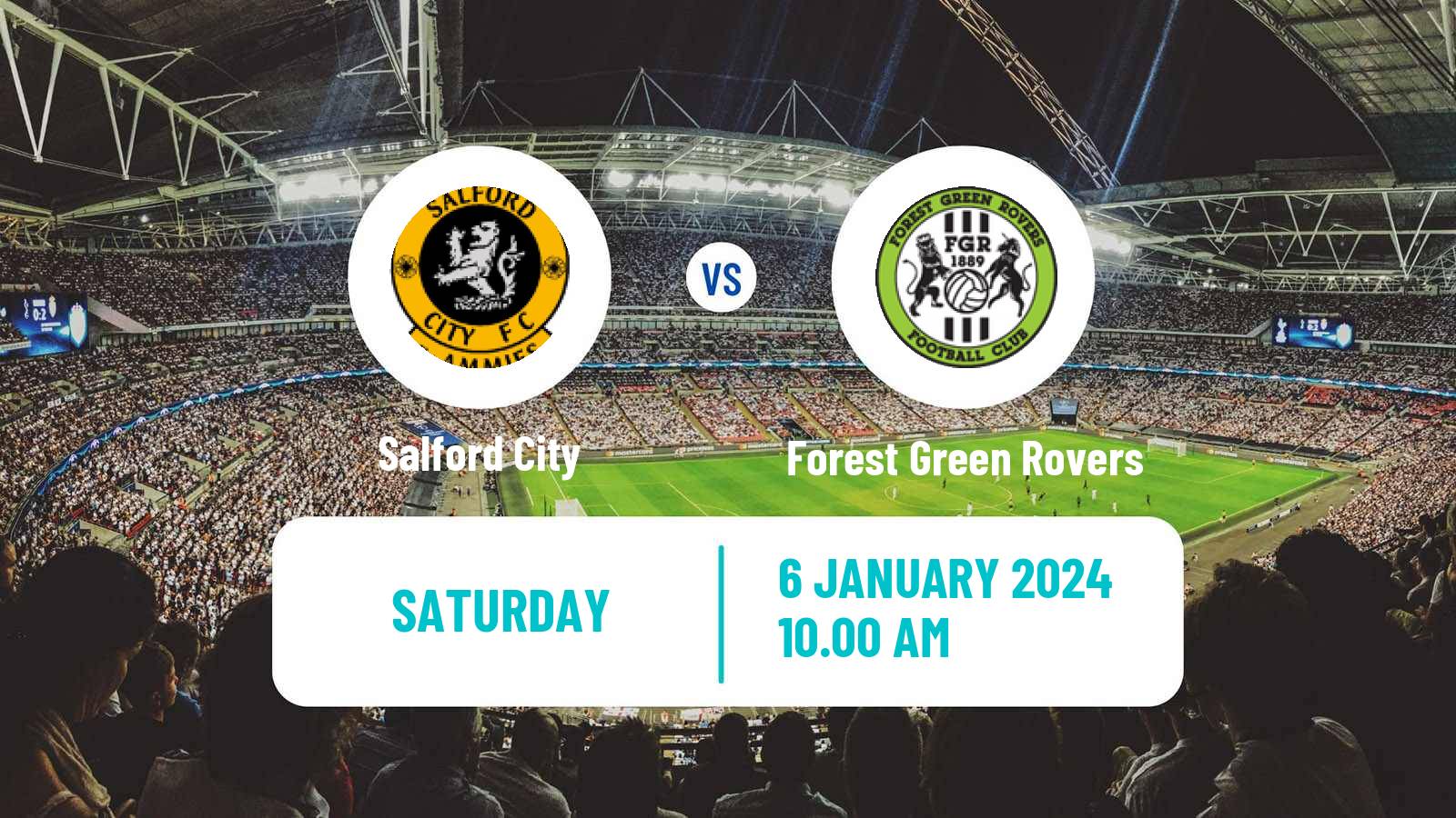 Soccer English League Two Salford City - Forest Green Rovers