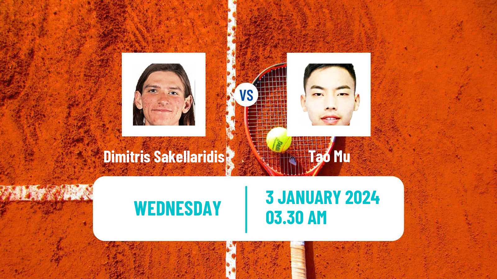 Tennis ITF M15 Monastir Men Dimitris Sakellaridis - Tao Mu
