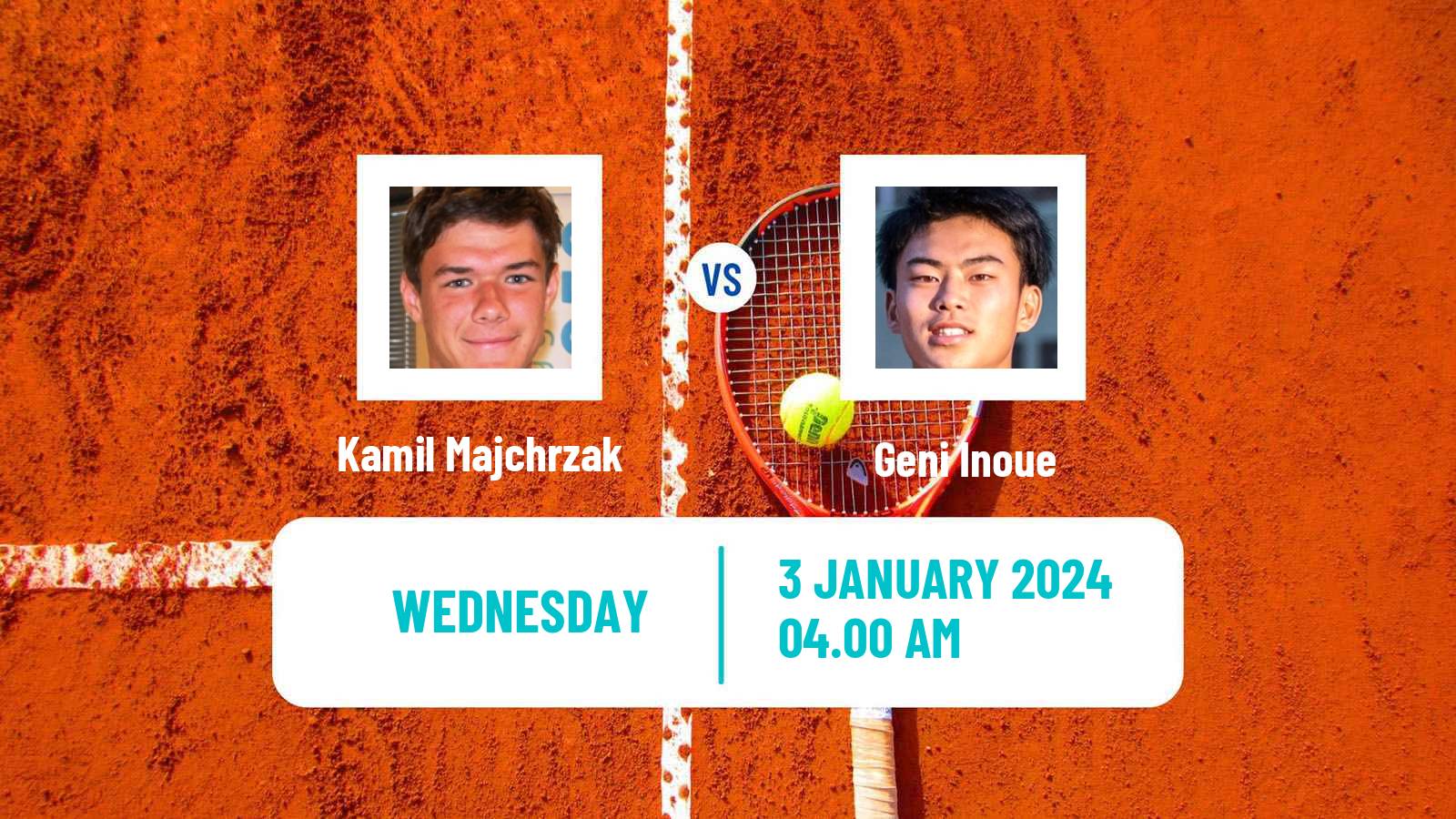 Tennis ITF M15 Monastir Men Kamil Majchrzak - Geni Inoue