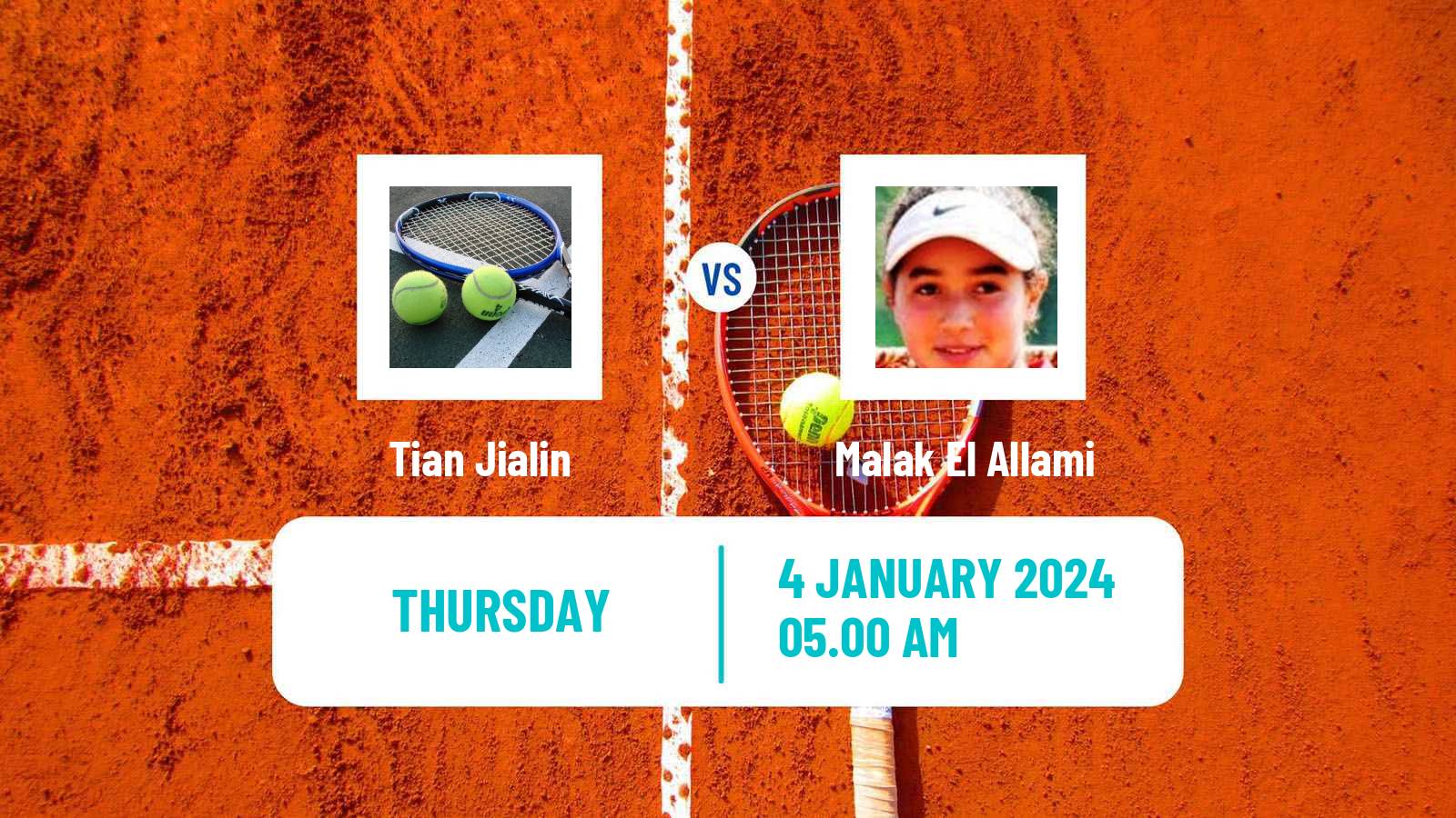 Tennis ITF W15 Monastir Women Tian Jialin - Malak El Allami