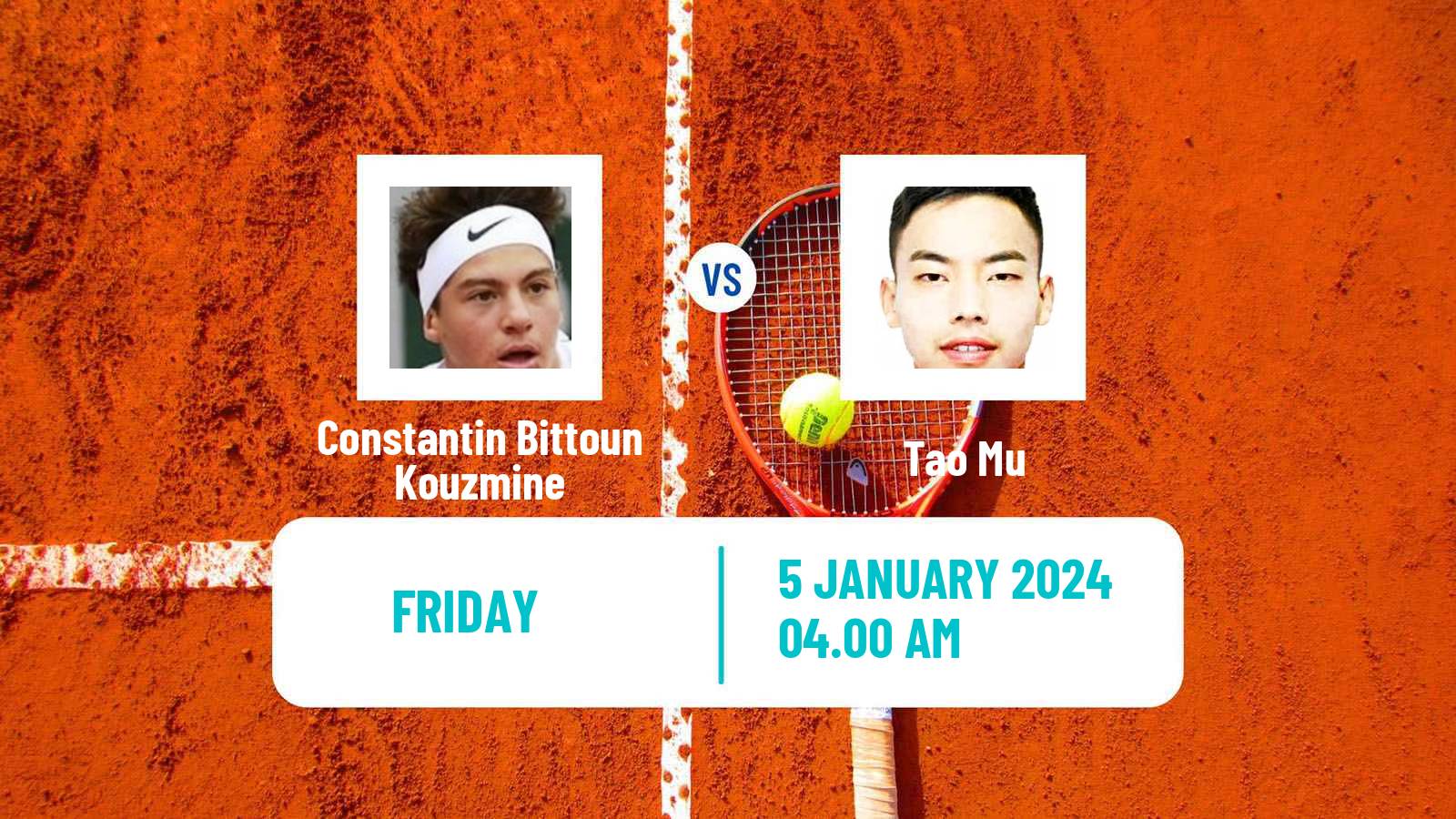 Tennis ITF M15 Monastir Men Constantin Bittoun Kouzmine - Tao Mu
