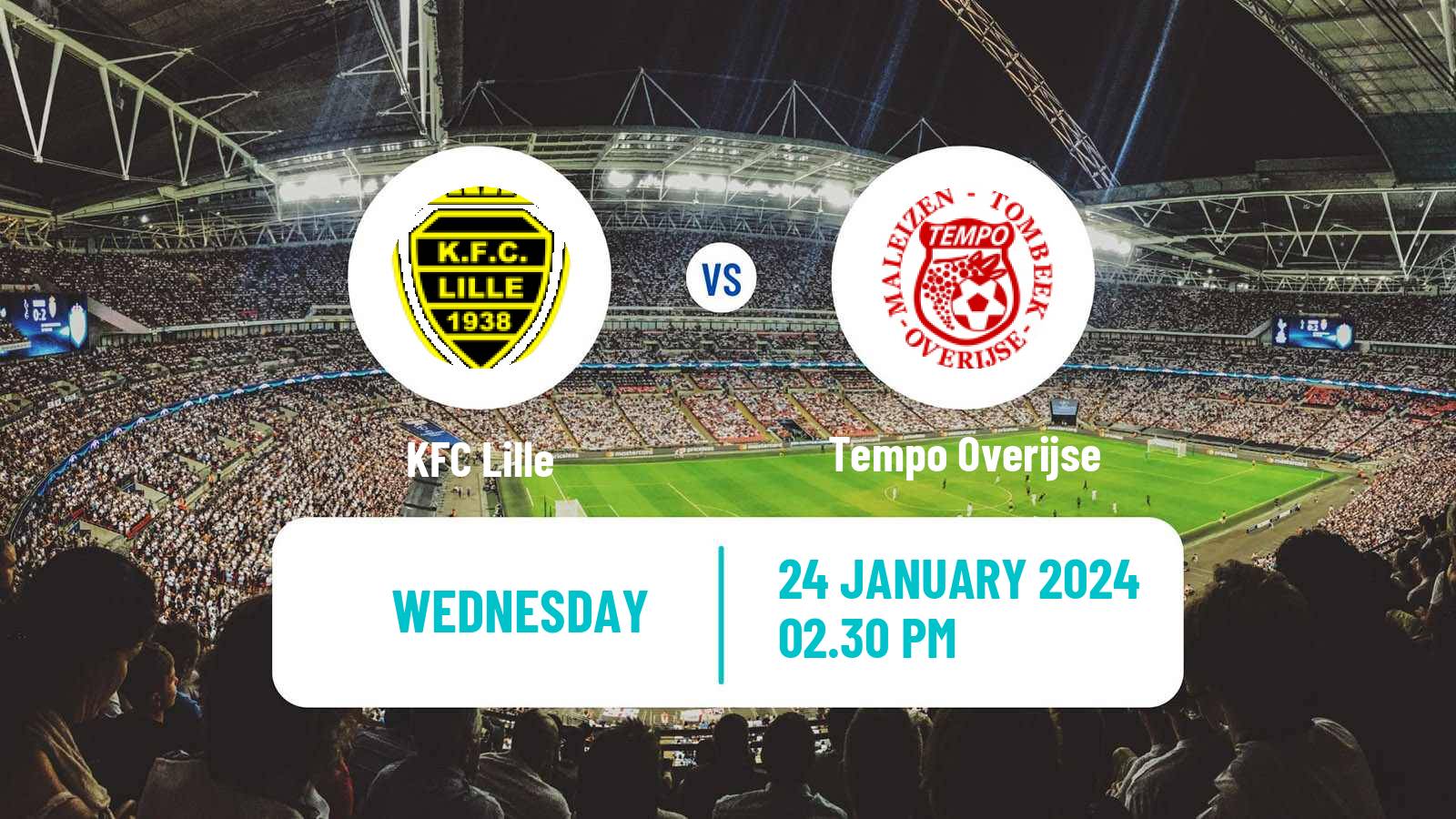 Soccer Belgian Second Amateur Division Group B Lille - Tempo Overijse