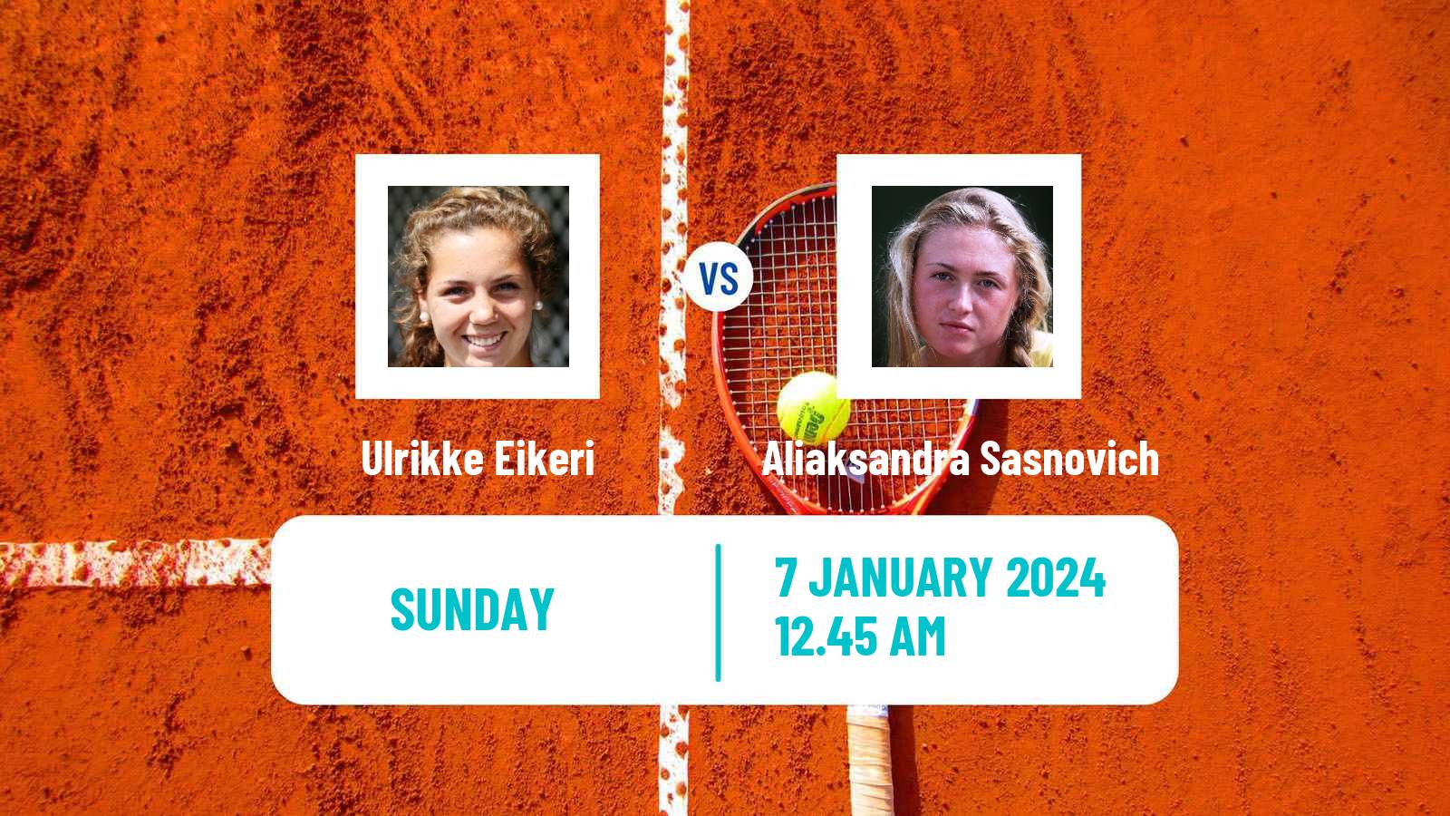 Tennis WTA Adelaide Ulrikke Eikeri - Aliaksandra Sasnovich