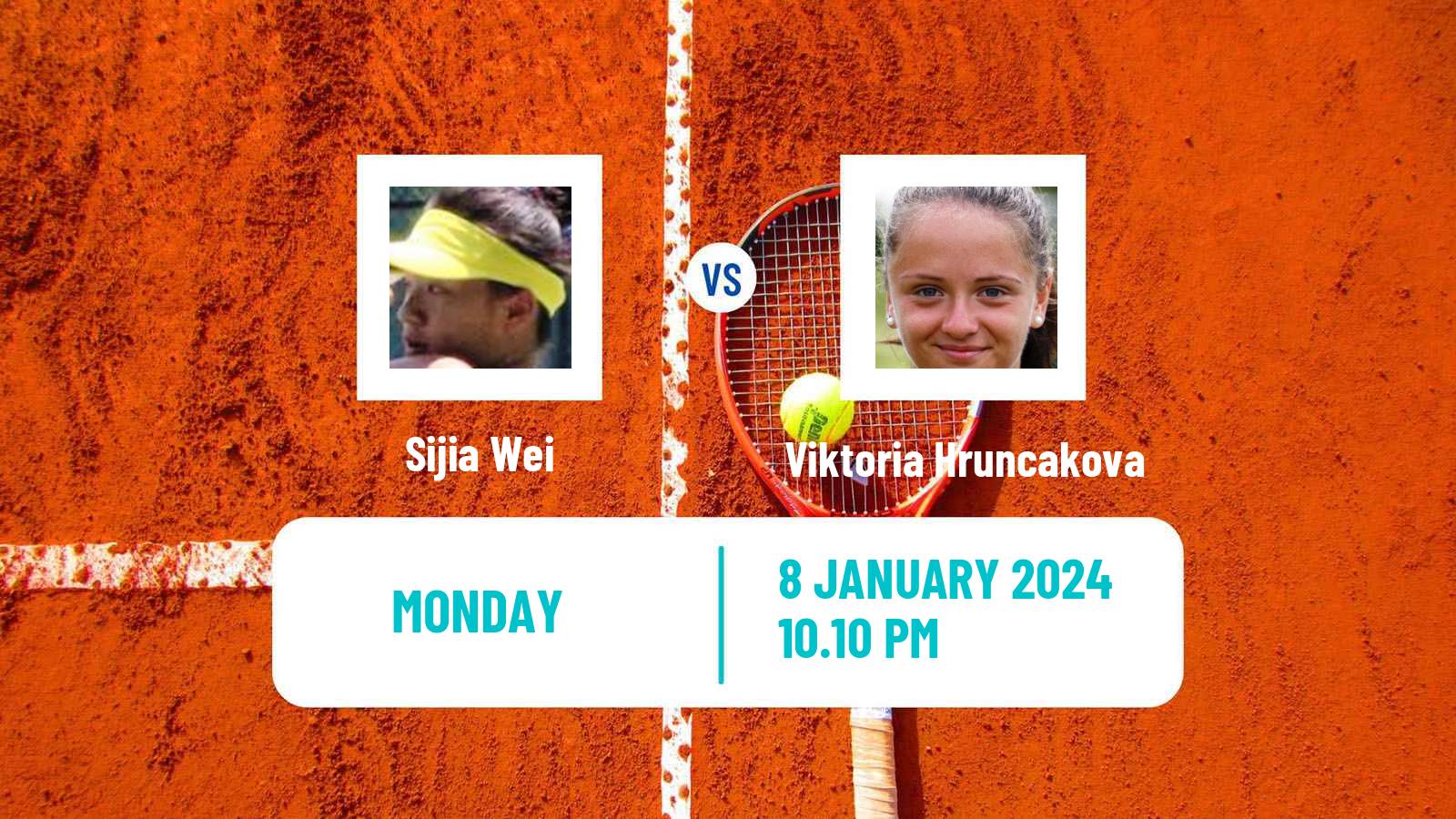 Tennis WTA Australian Open Sijia Wei - Viktoria Hruncakova