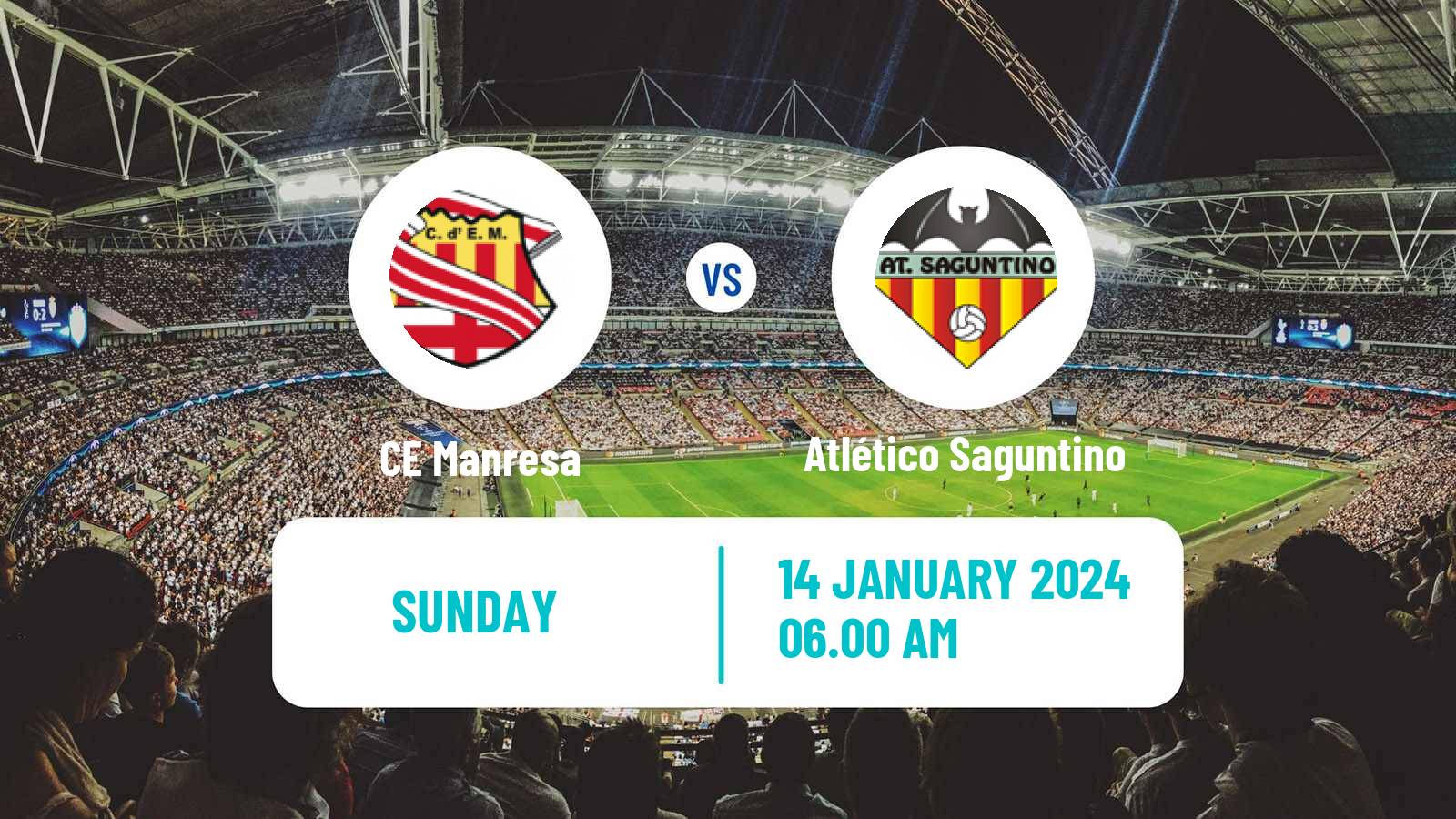 Soccer Spanish Segunda RFEF - Group 3 Manresa - Atlético Saguntino